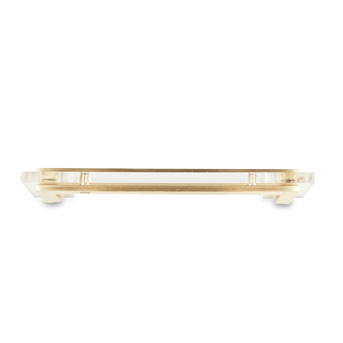 The Transparency Pull is a brass and acrylic handle that adds a bit of sparkle to case goods and cabinetry.