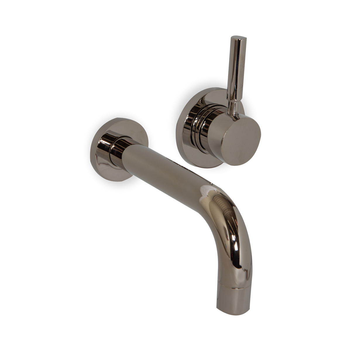 A wall mount single handle basin faucet with drain.