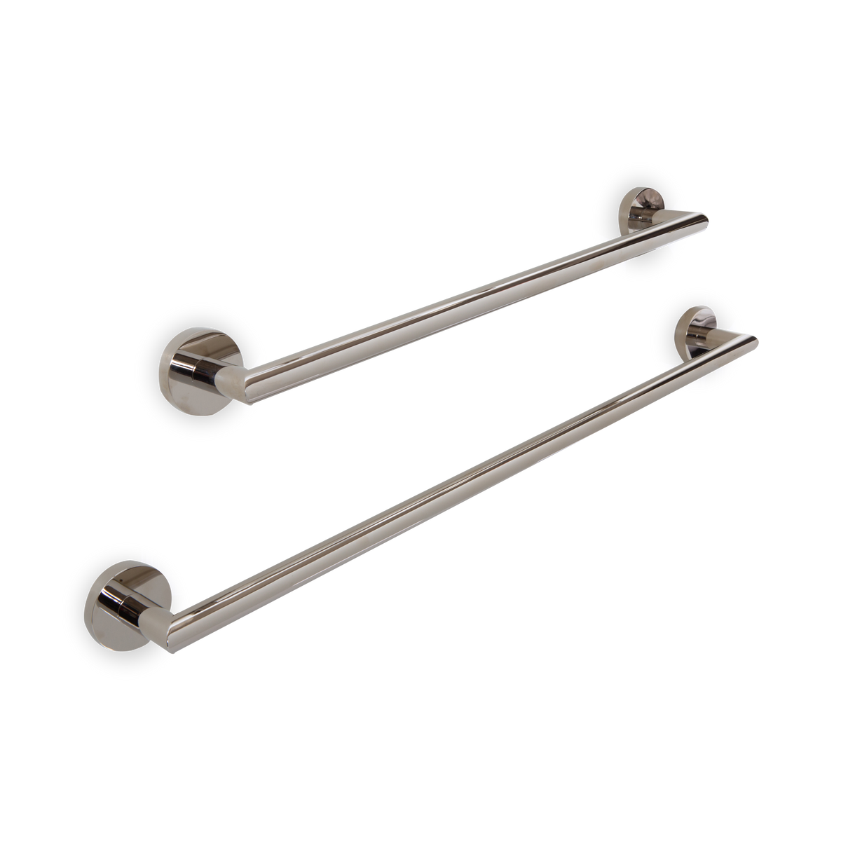 A cylindrical towel bar available in 18" or 24" lengths.