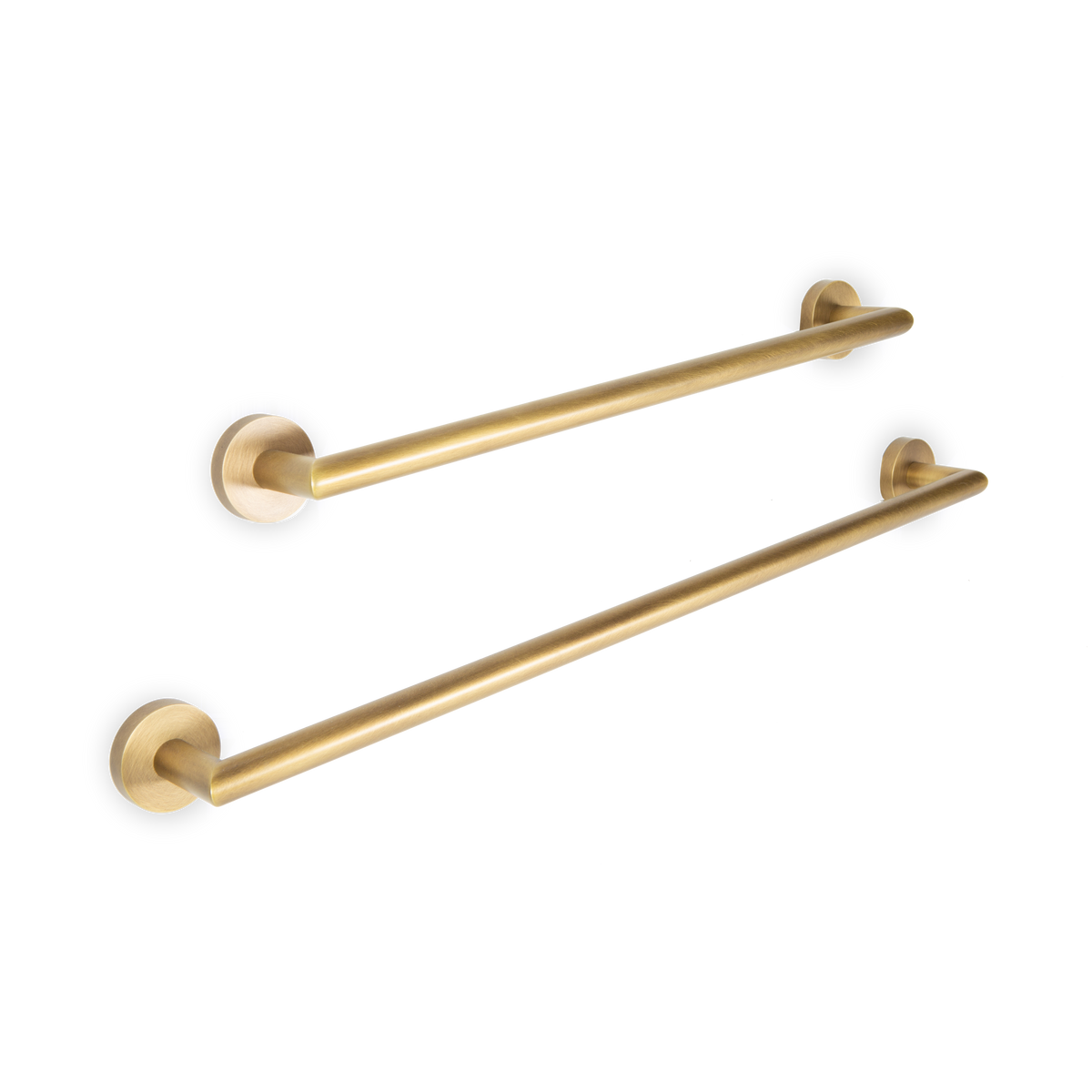 A cylindrical towel bar available in 18" or 24" lengths.