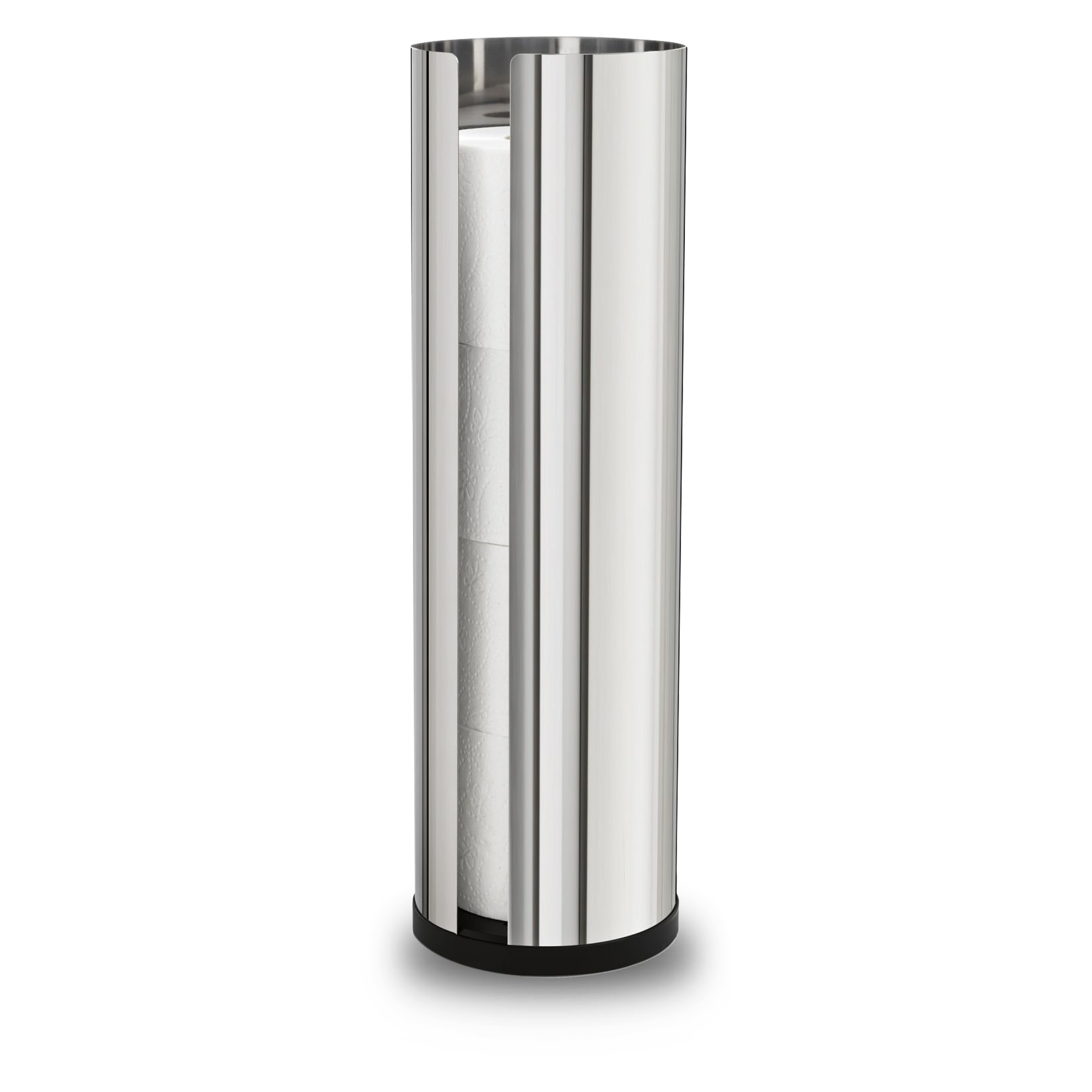 A modern toilet paper holder.