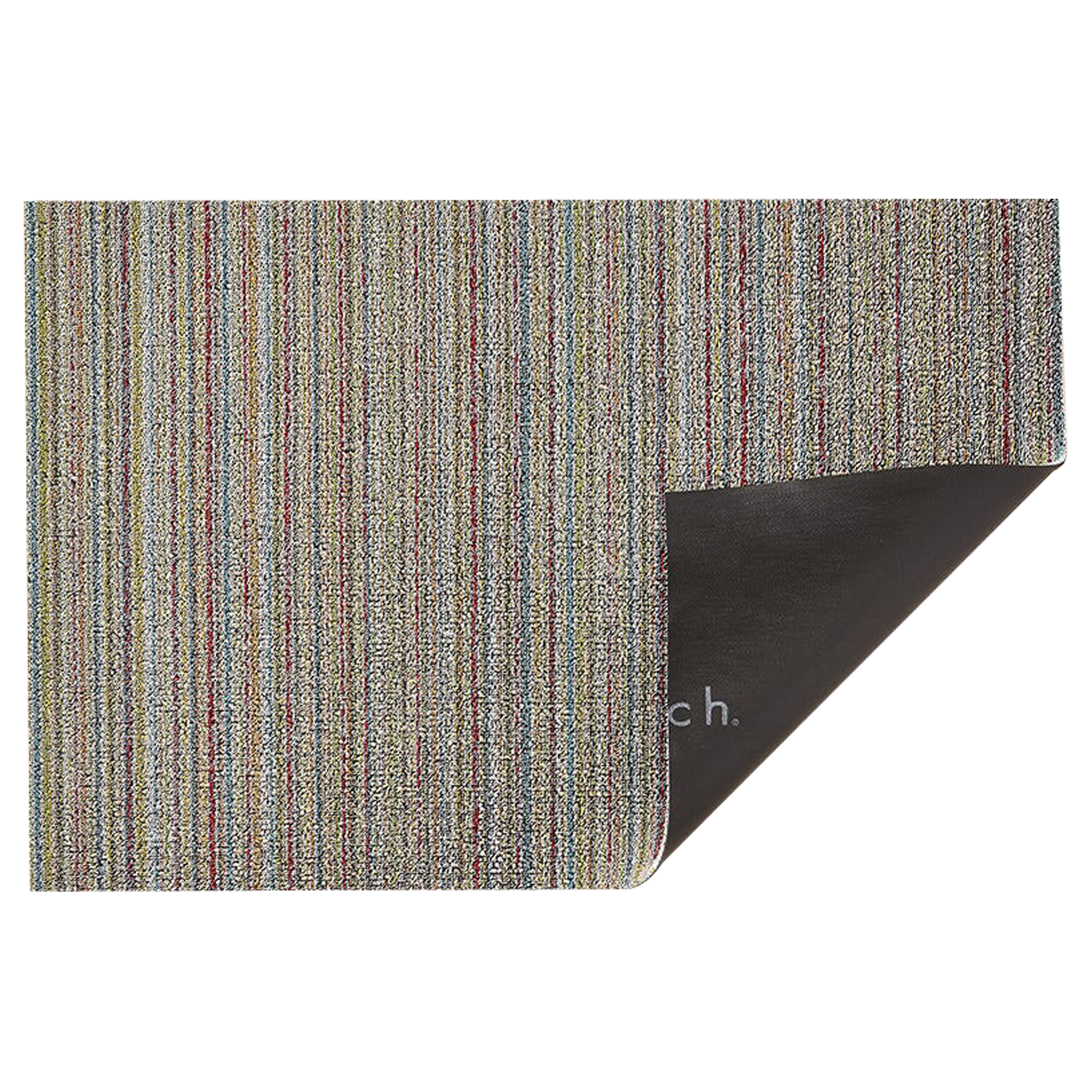 Wonderfully striped, the textured "looped" look of this Shag Mat is tufted from durable extruded yarns.
