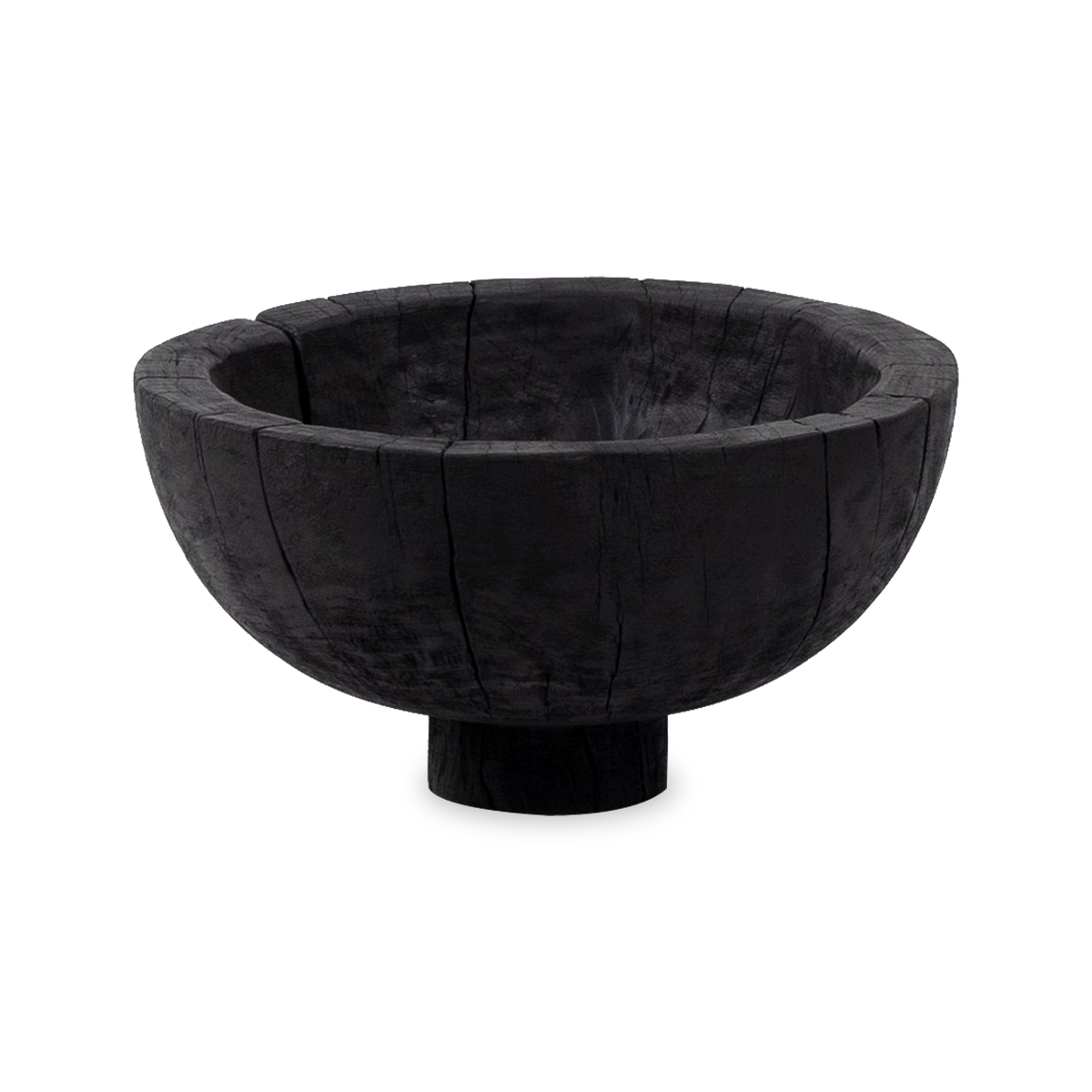 Black Turned Pedestal Bowl