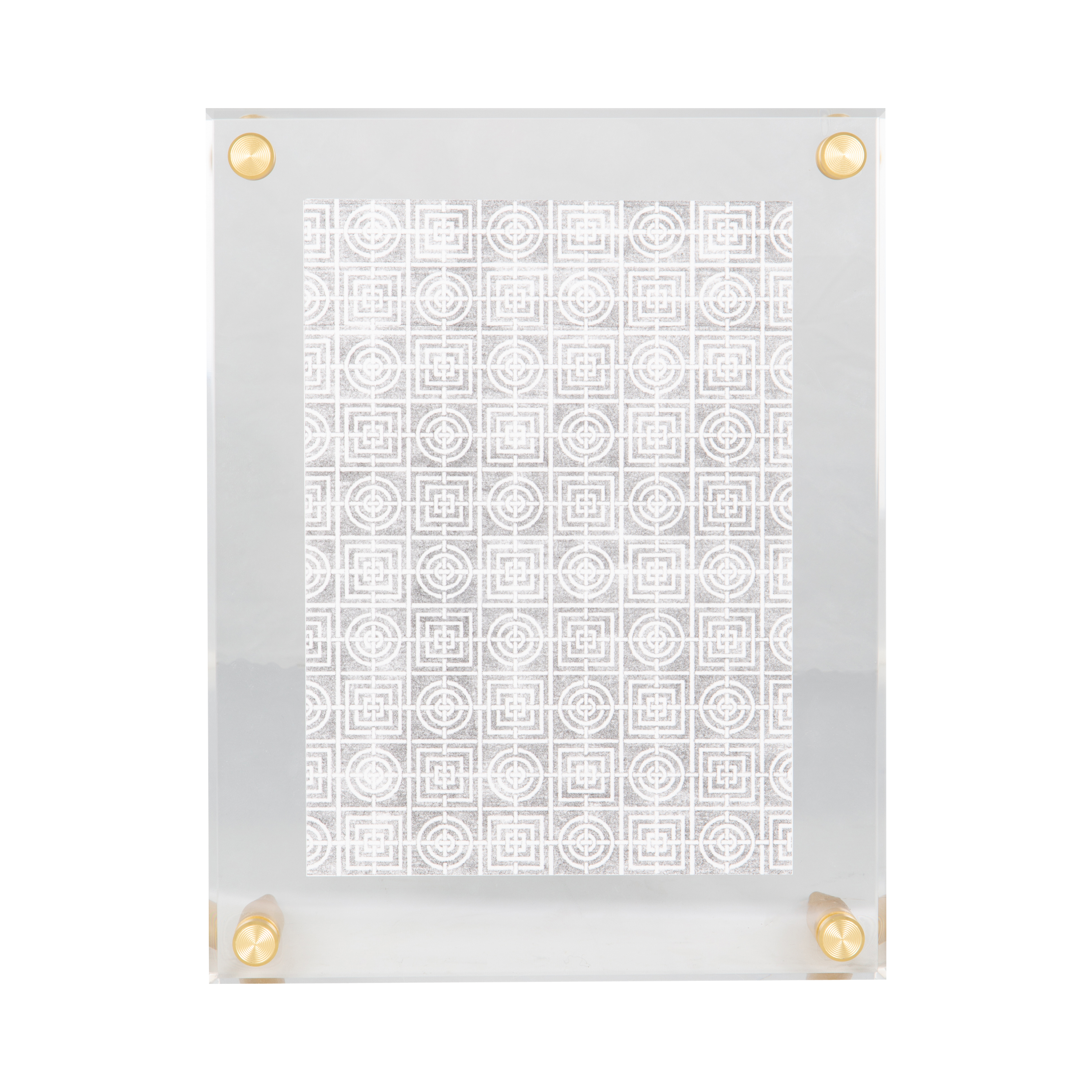 These tabletop acrylic frames give you the same modern look as floating frames without having to install anything into a wall.