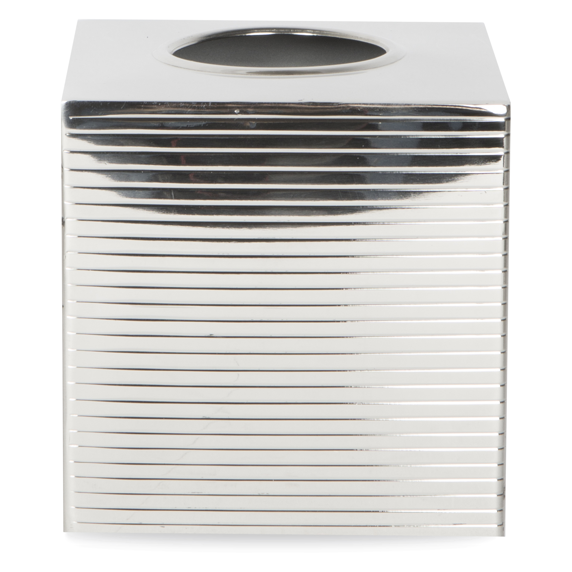 With a minimalist silhouette, the Axton Collection in stainless steel has a ribbed texture that makes in stand out in modern bathrooms.