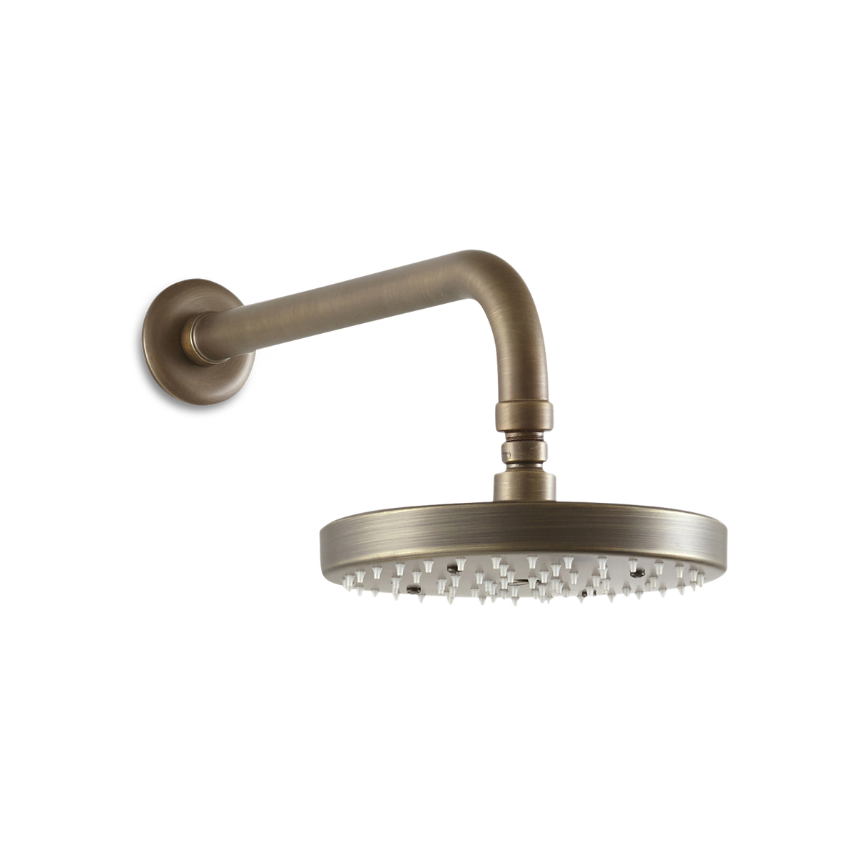 The Avenue 8" Shower head and arm channels an industrial spirit coupled with clean lines and classic details.