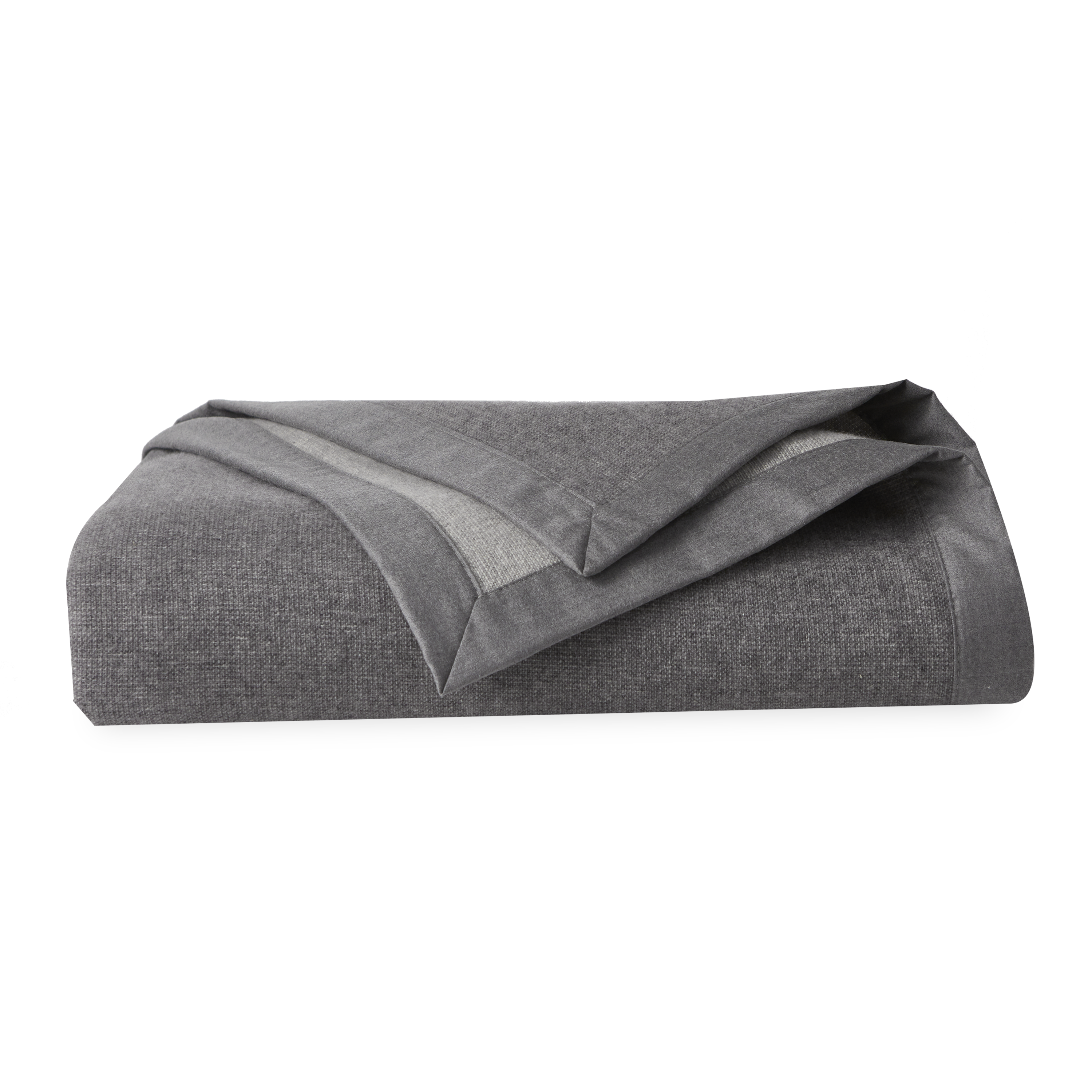 Woven in super-fine Merino wool, the Nerino blanket adds superior warmth and is reversible with differing front and back hues - grey and light grey.