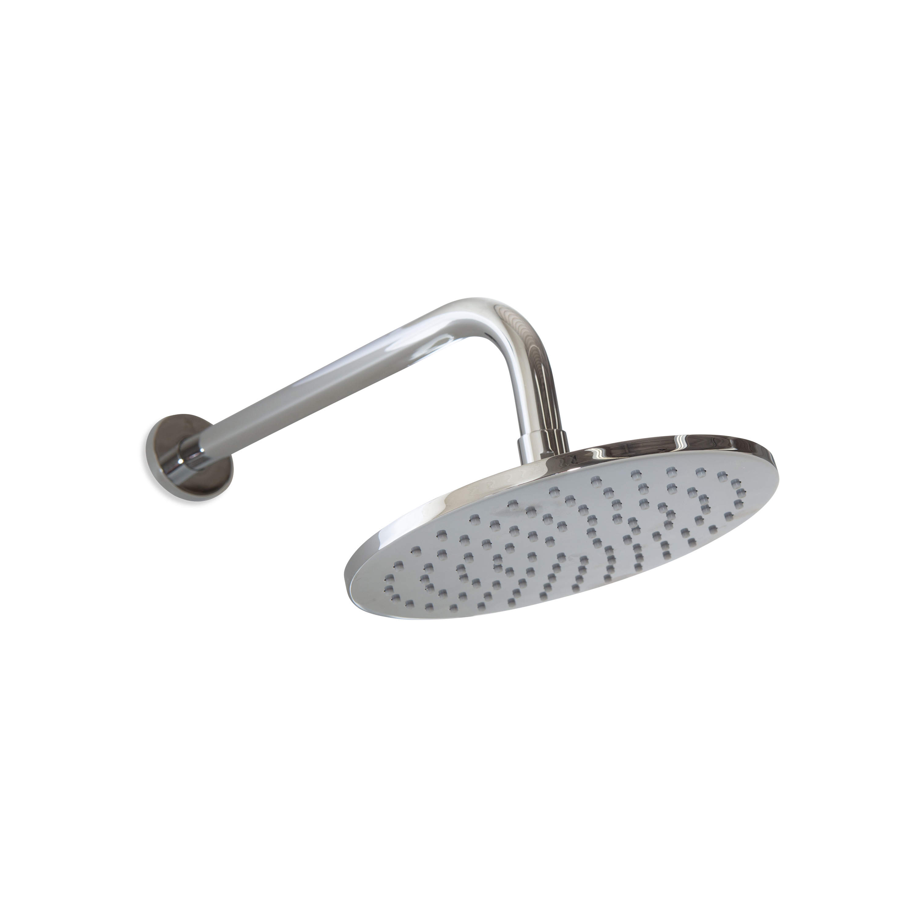 An 8" rain head with shower arm.