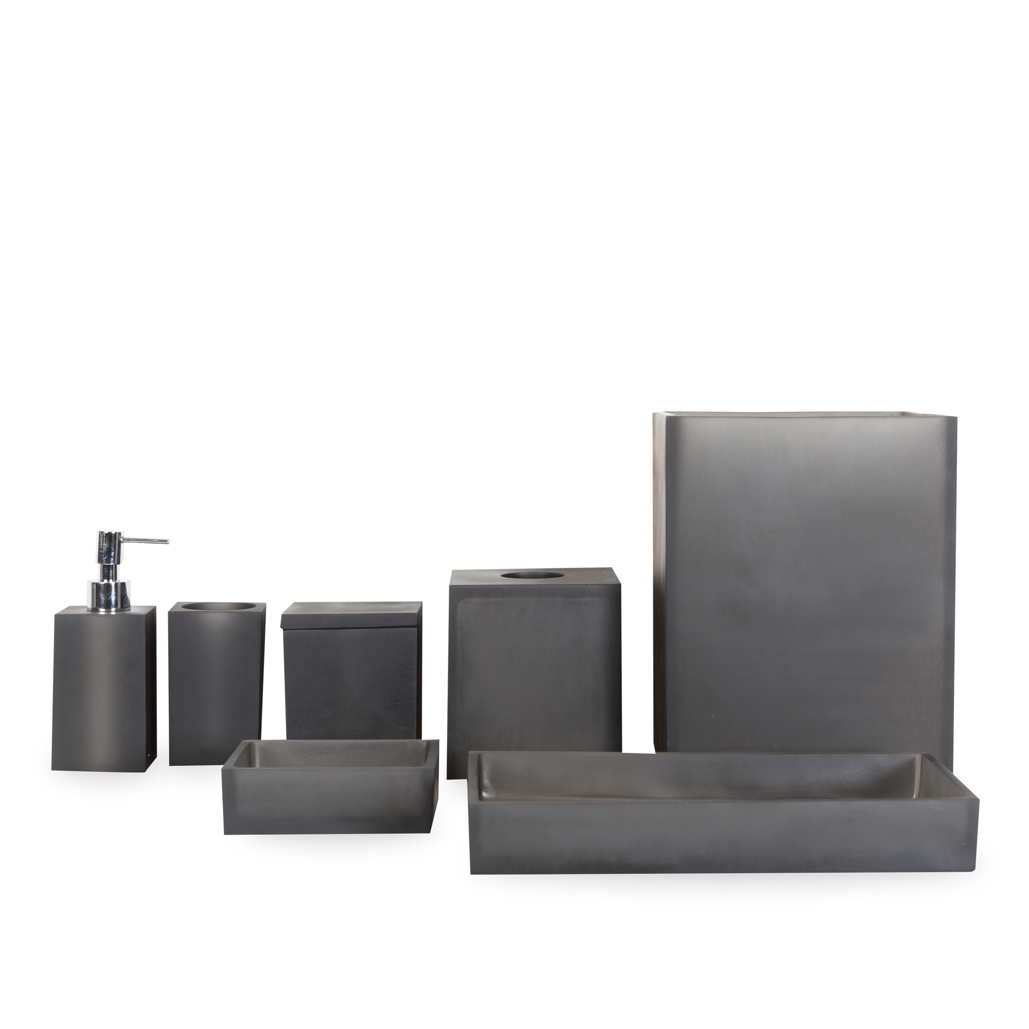 Clean lines and a minimal aesthetic define this bath collection.