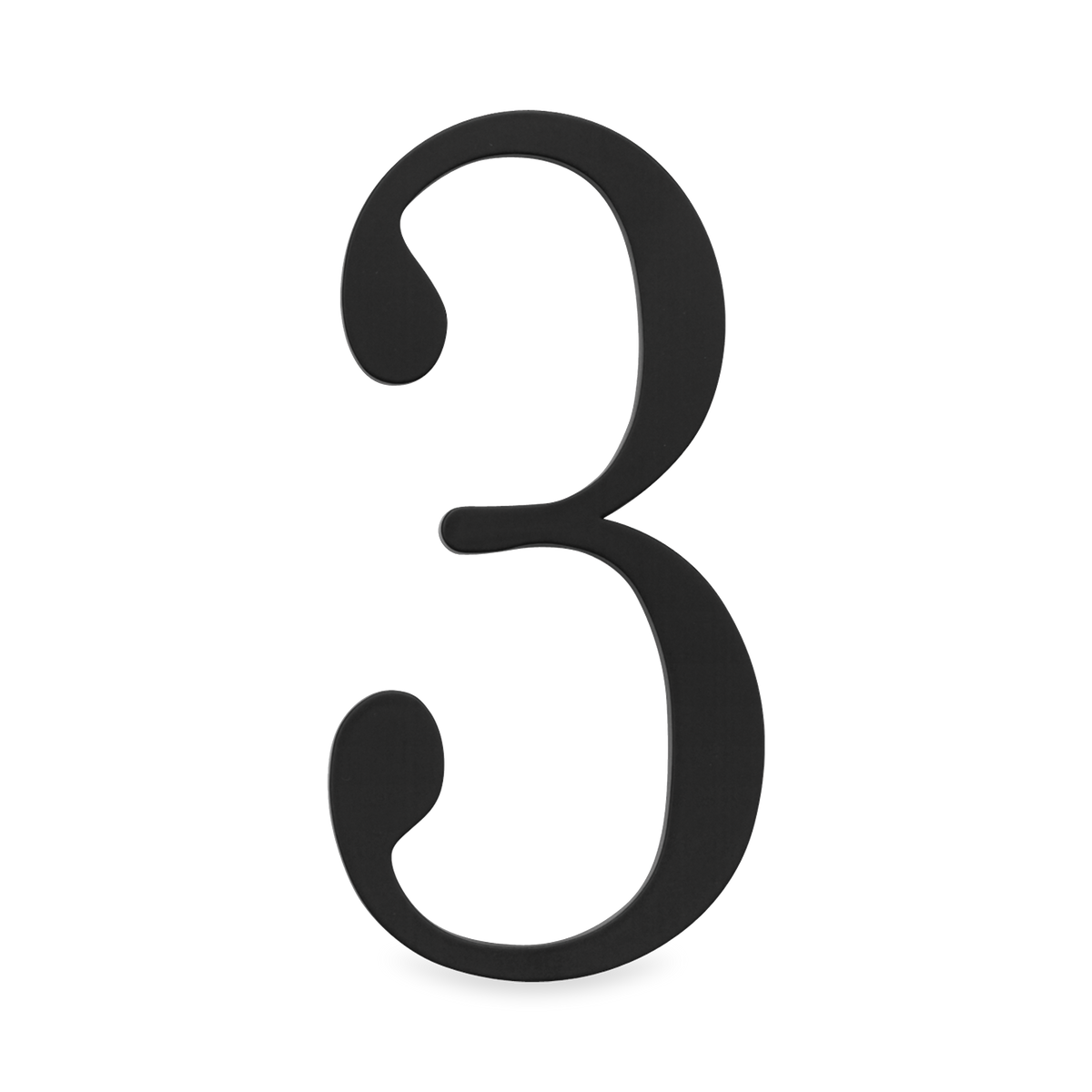 A seamless black house number written in a traditional font.