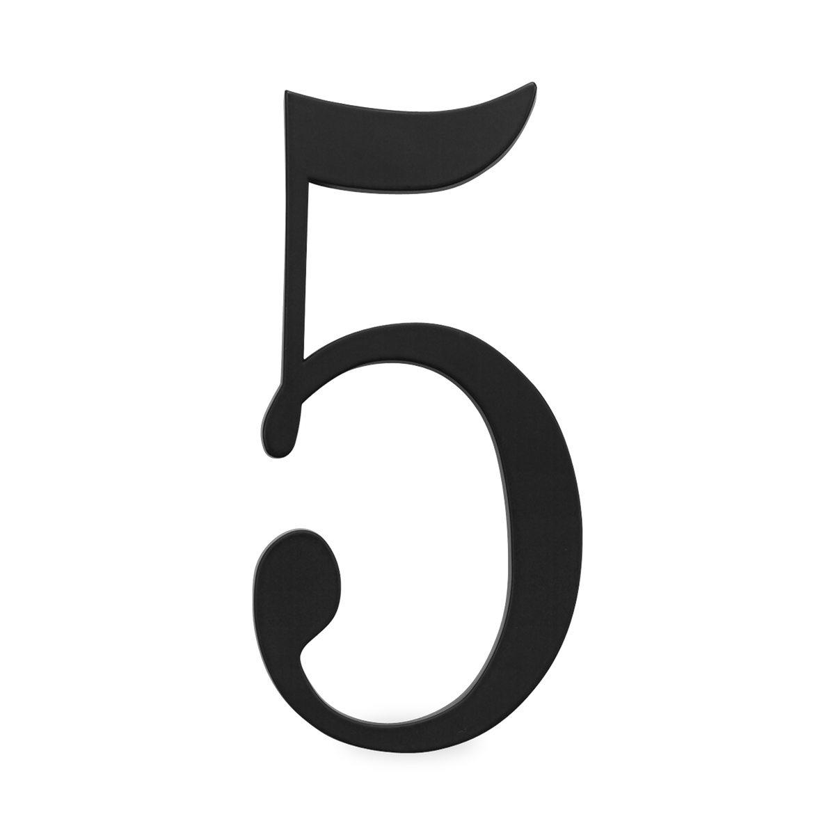 A seamless black house number written in a traditional font.