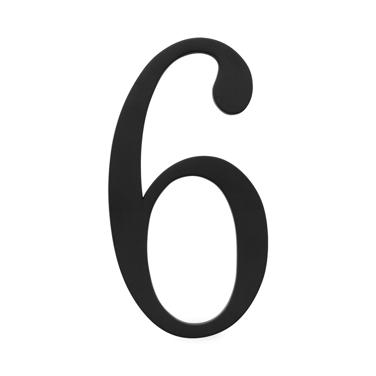 A seamless black house number written in a traditional font.