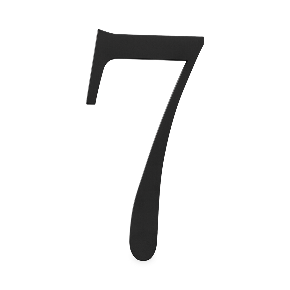 A seamless black house number written in a traditional font.