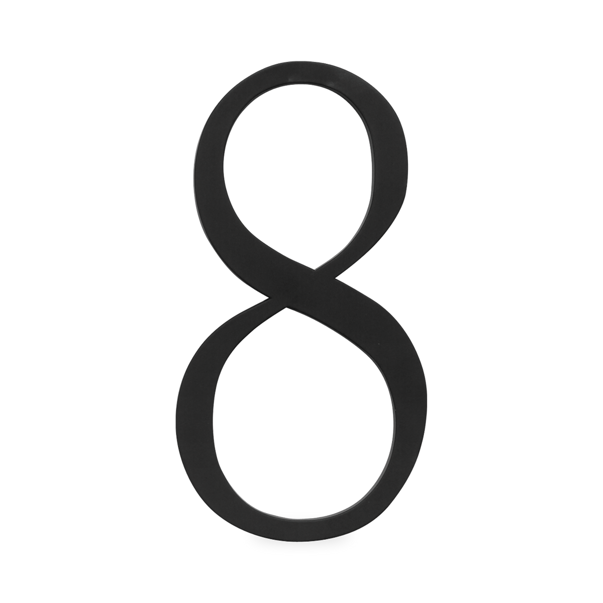 A seamless black house number written in a traditional font.