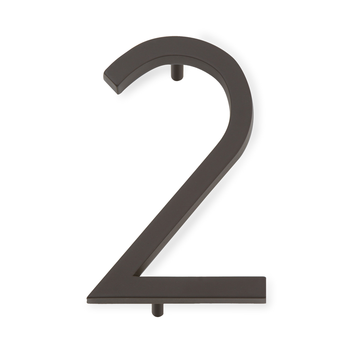 A seamless oil rubbed bronze house number written in a narrow and modern font.