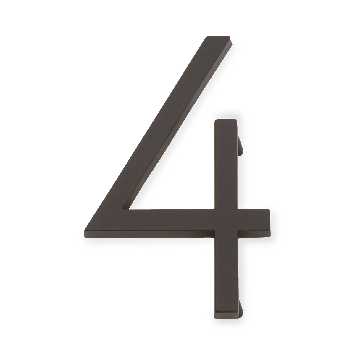 A seamless oil rubbed bronze house number written in a narrow and modern font.