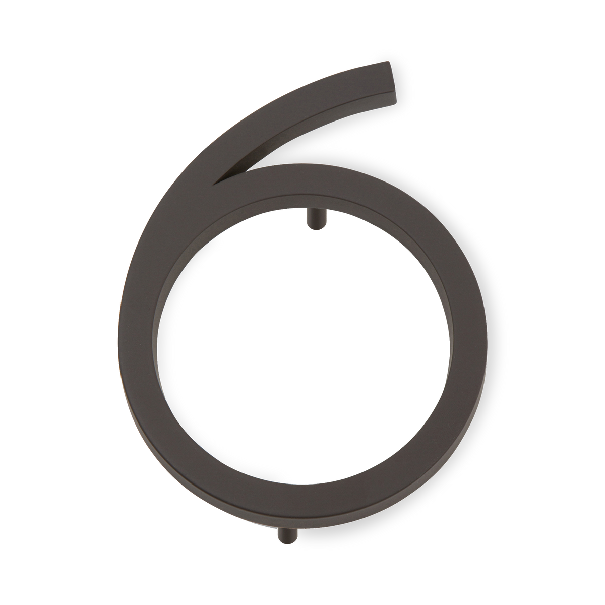A seamless oil rubbed bronze house number written in a narrow and modern font.