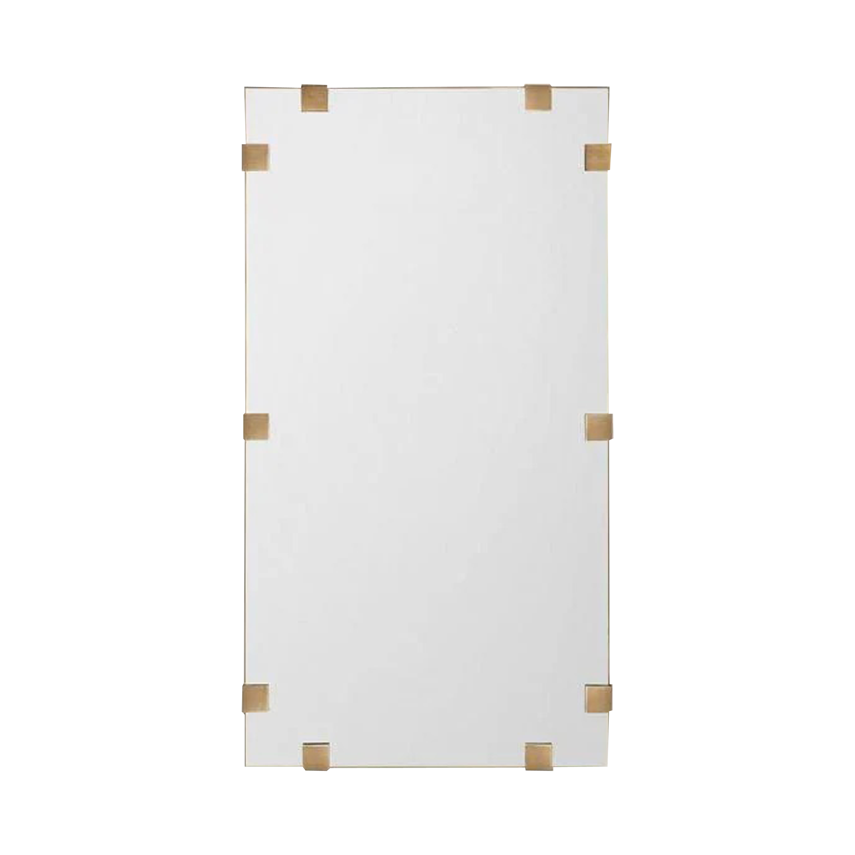 Evoking a dramatically sized clip frame, the Clip Frame Floor Mirror makes a fabulous statement with its pairing of mirror and stainless steel finished in brushed brass.