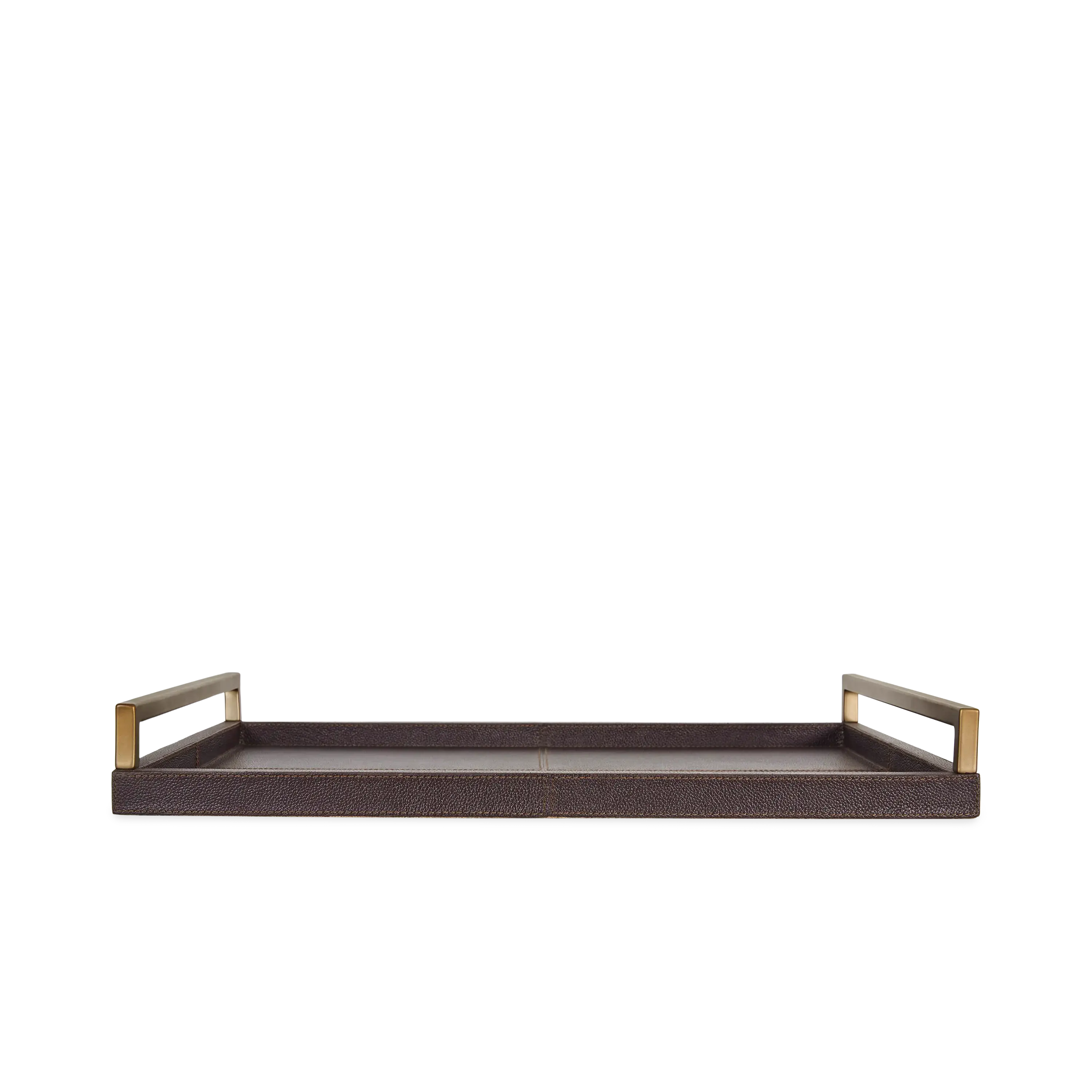 Leather Brass Tray Set