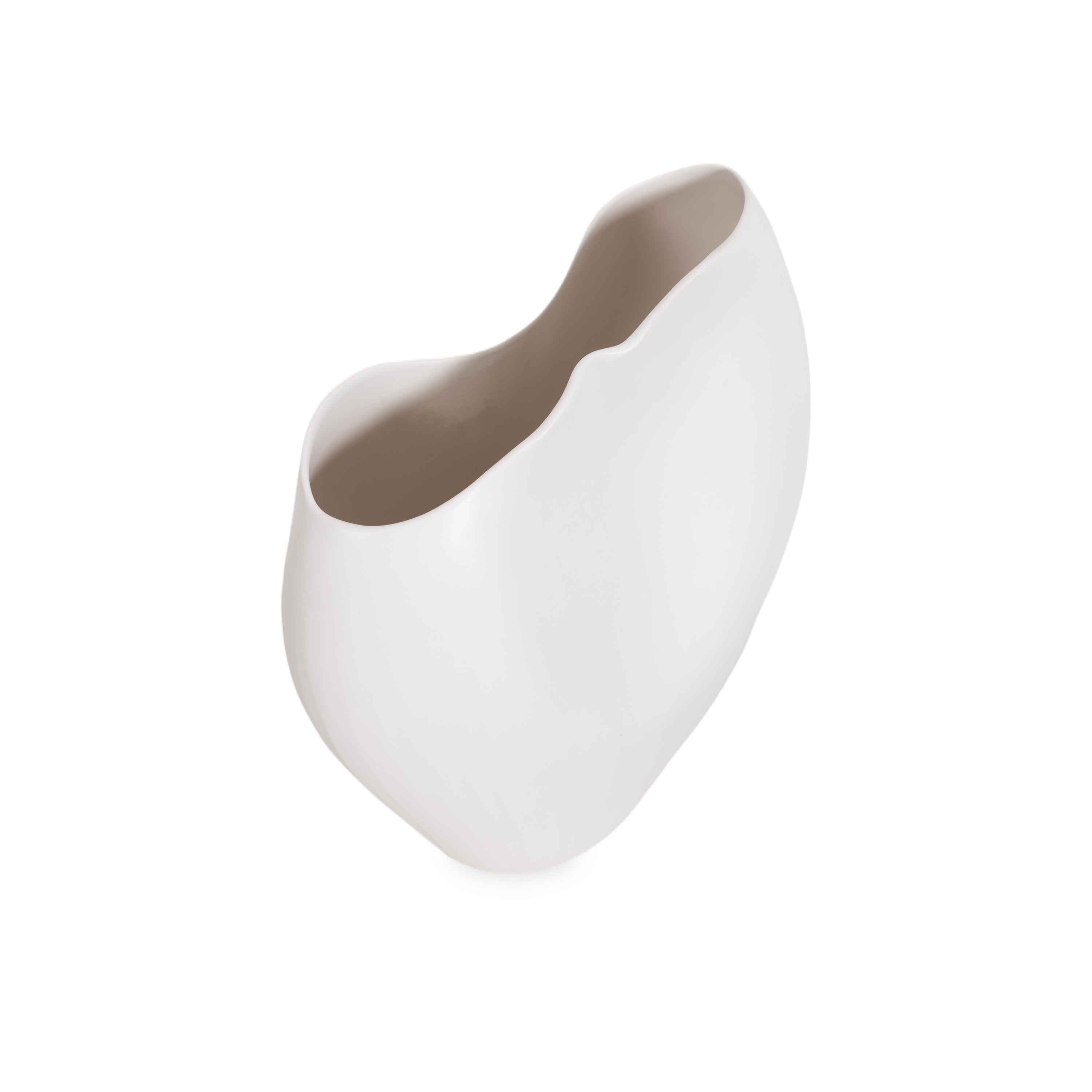 Characterized by its asymmetrical opening and its eloquent silhouette, this Horn Vase can provide a contemporary flair with its amicable design, subtle textures and its handcrafted