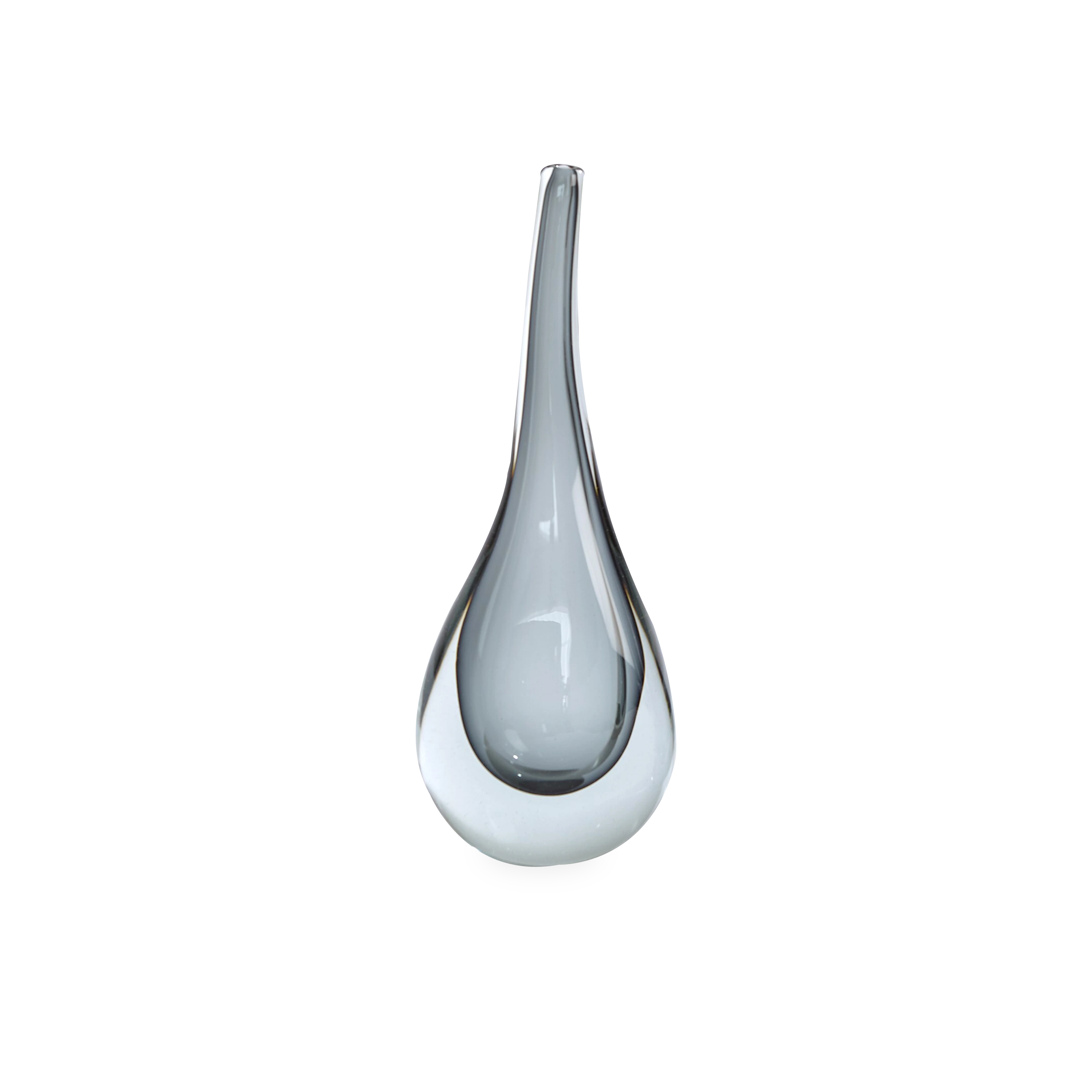 Reminiscent of a raindrop, the Stretched Neck Vase has an elegant round silhouette with a tall, long neck.