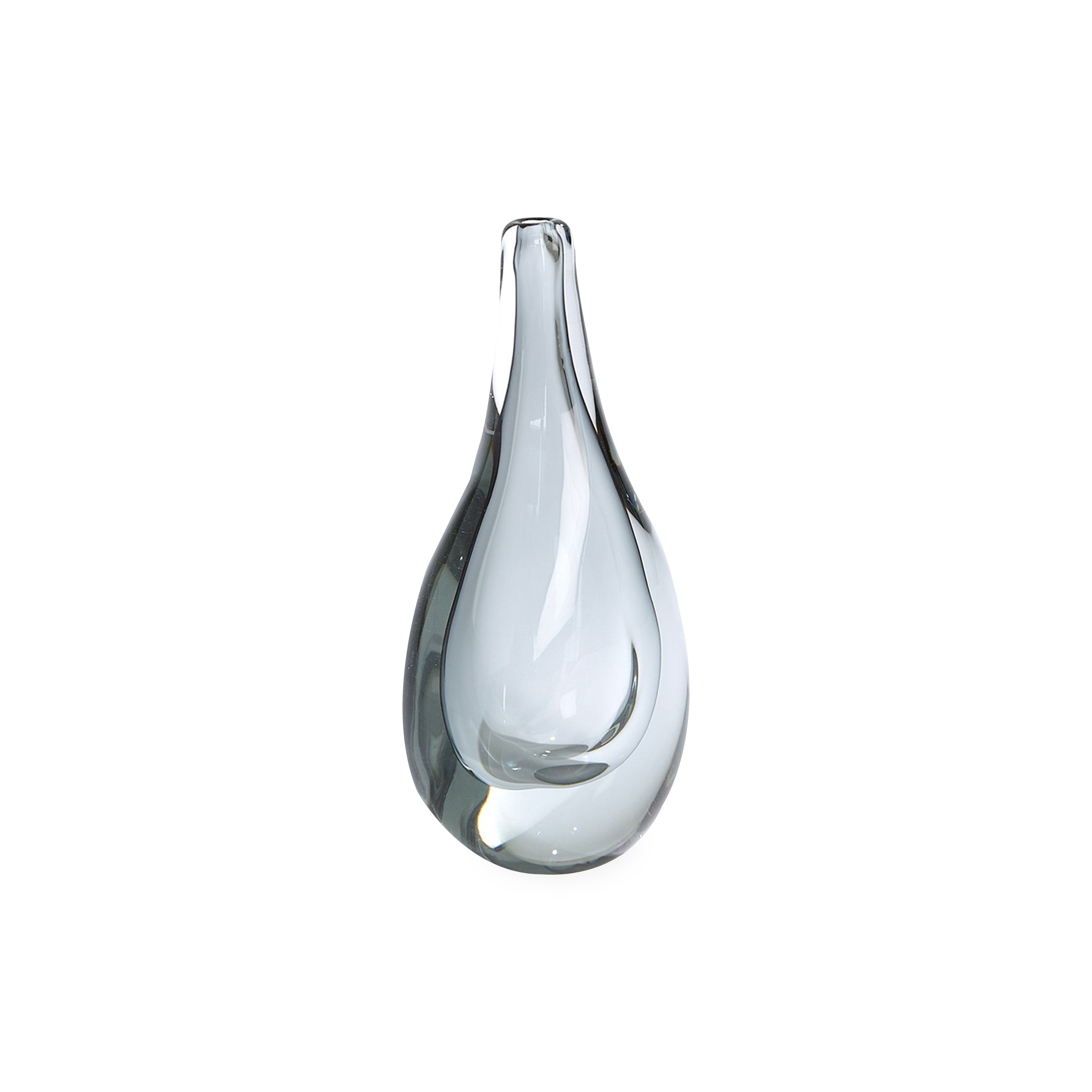 Reminiscent of a raindrop, the Stretched Neck Vase has an elegant round silhouette with a tall, long neck.