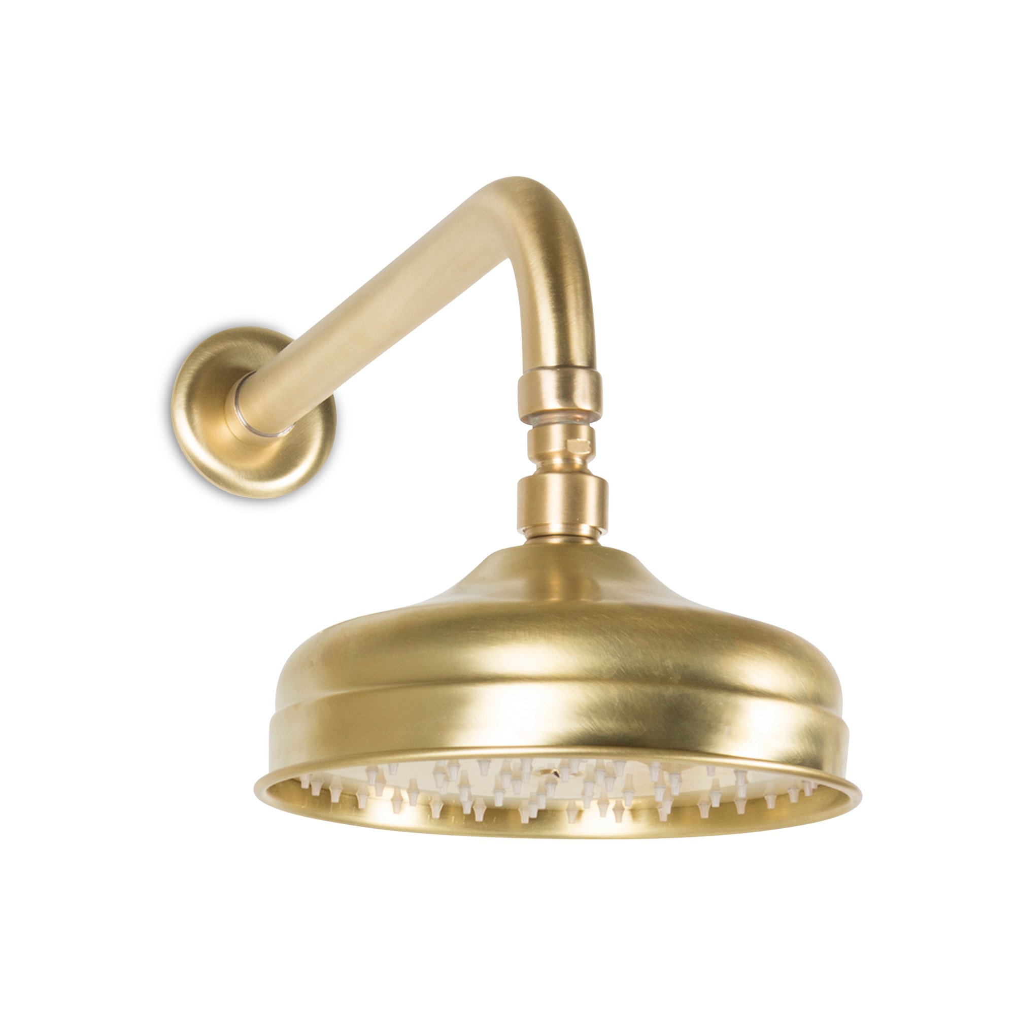 A traditional, elegant piece, the Regal Shower Head is sleek and detailed with a ridged base.