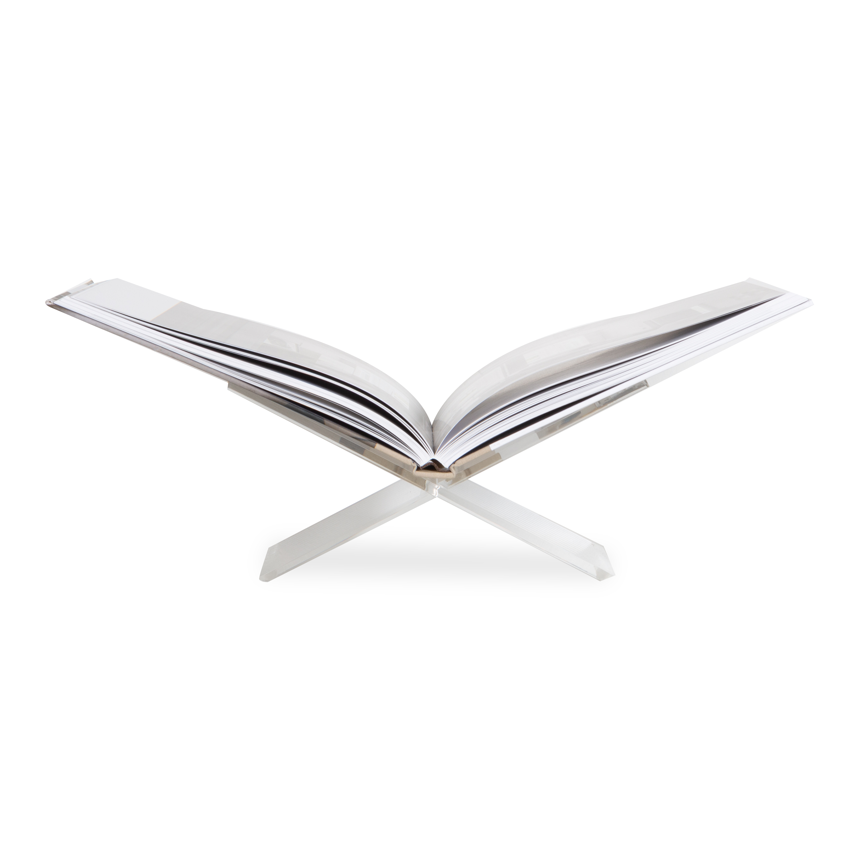 This stylishly designed glass-like lucite Acrylic Bookstand creates a modern cradle to display an open cookbook or artbook.