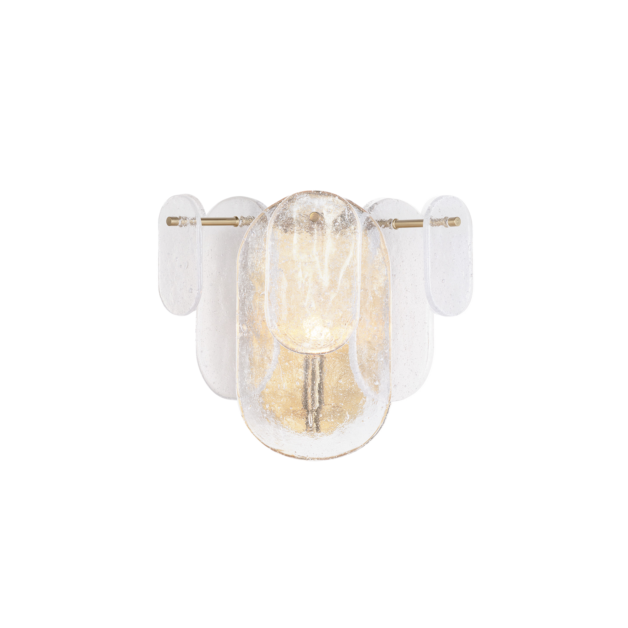 Modern and elegant, panes of striking water glass adorn the Echo Sconce to create a dynamic lighting piece.