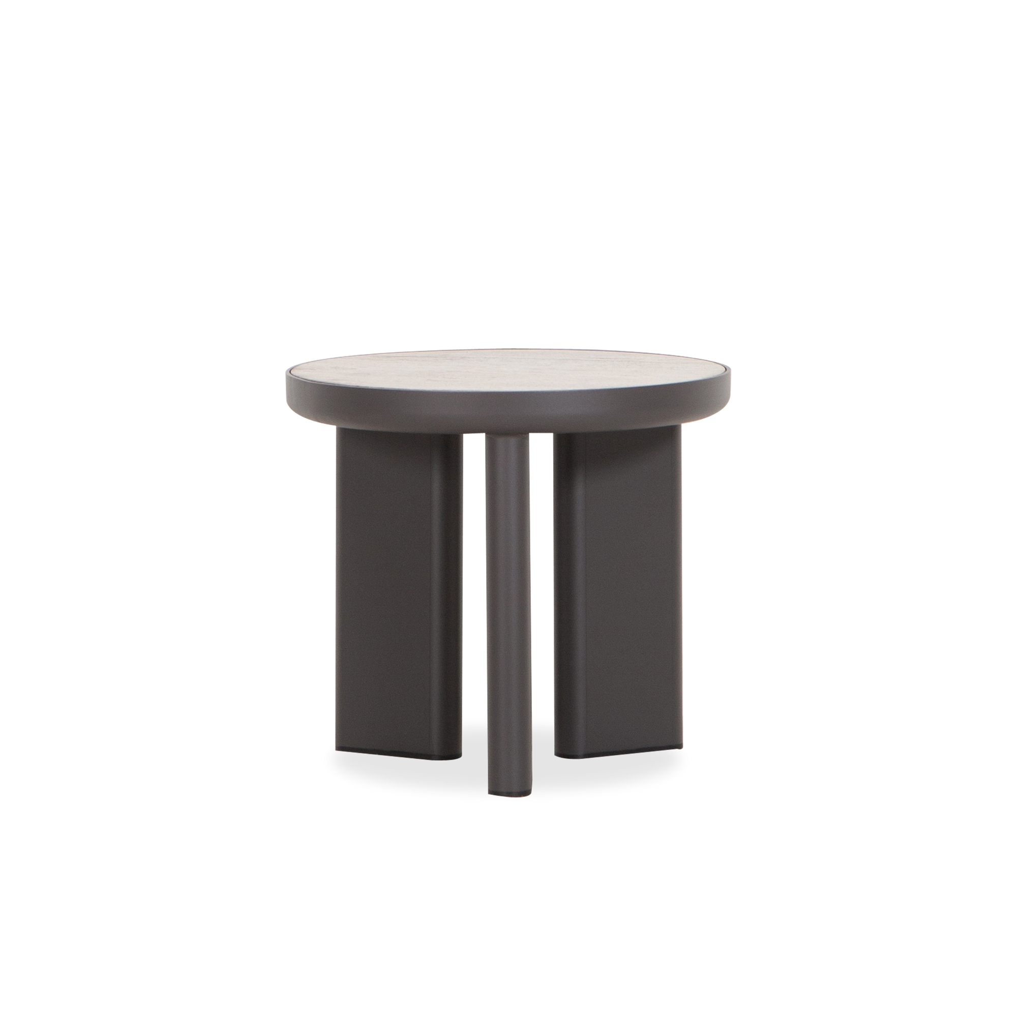 Bringing the indoors outside, the Moab Round Side Table brings the  finest materials to create sophisticated outdoor dining.