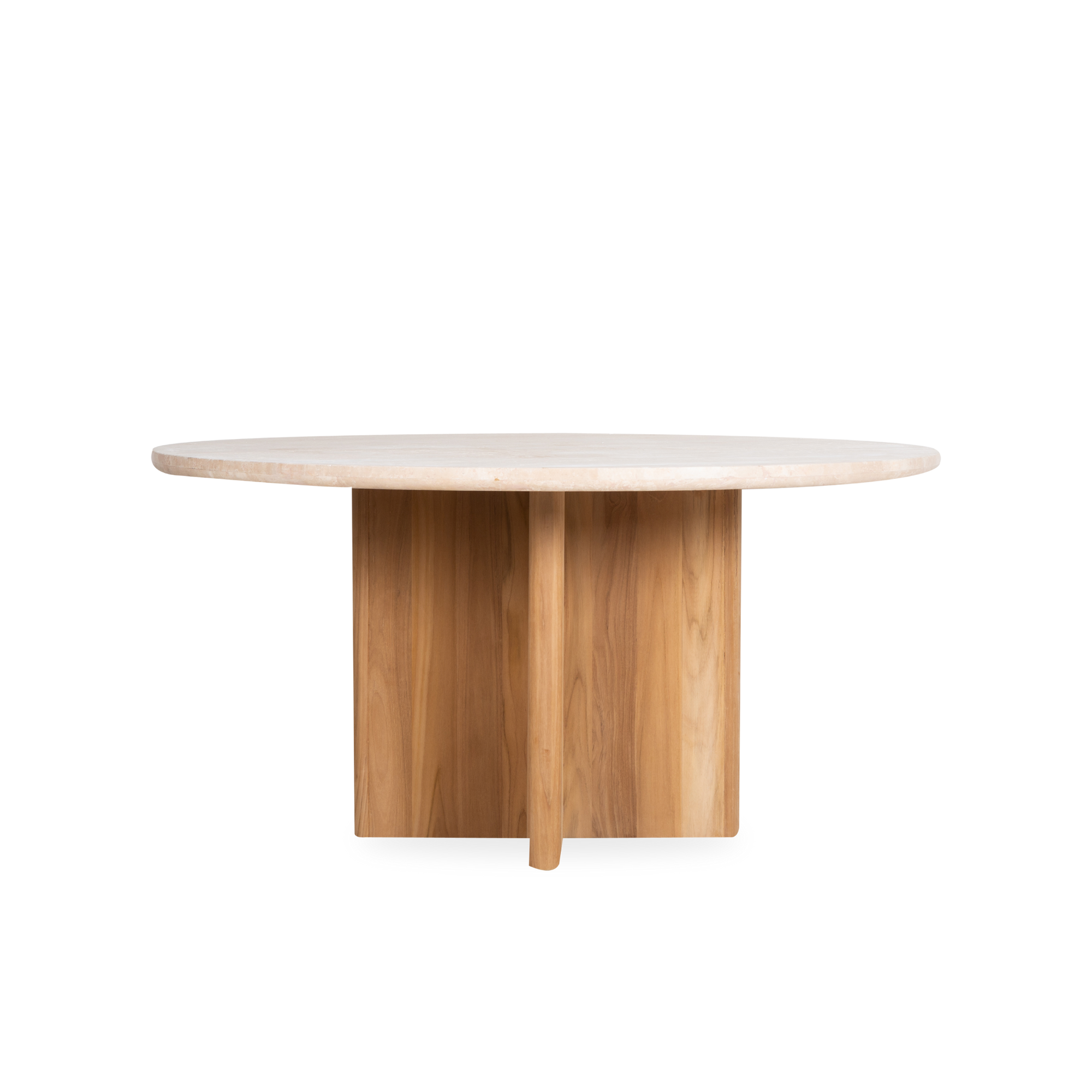 Balancing sculptural curves and right angles for true simplicity of proportion, the Victoria Teak Dining Table elevates outdoor dining.