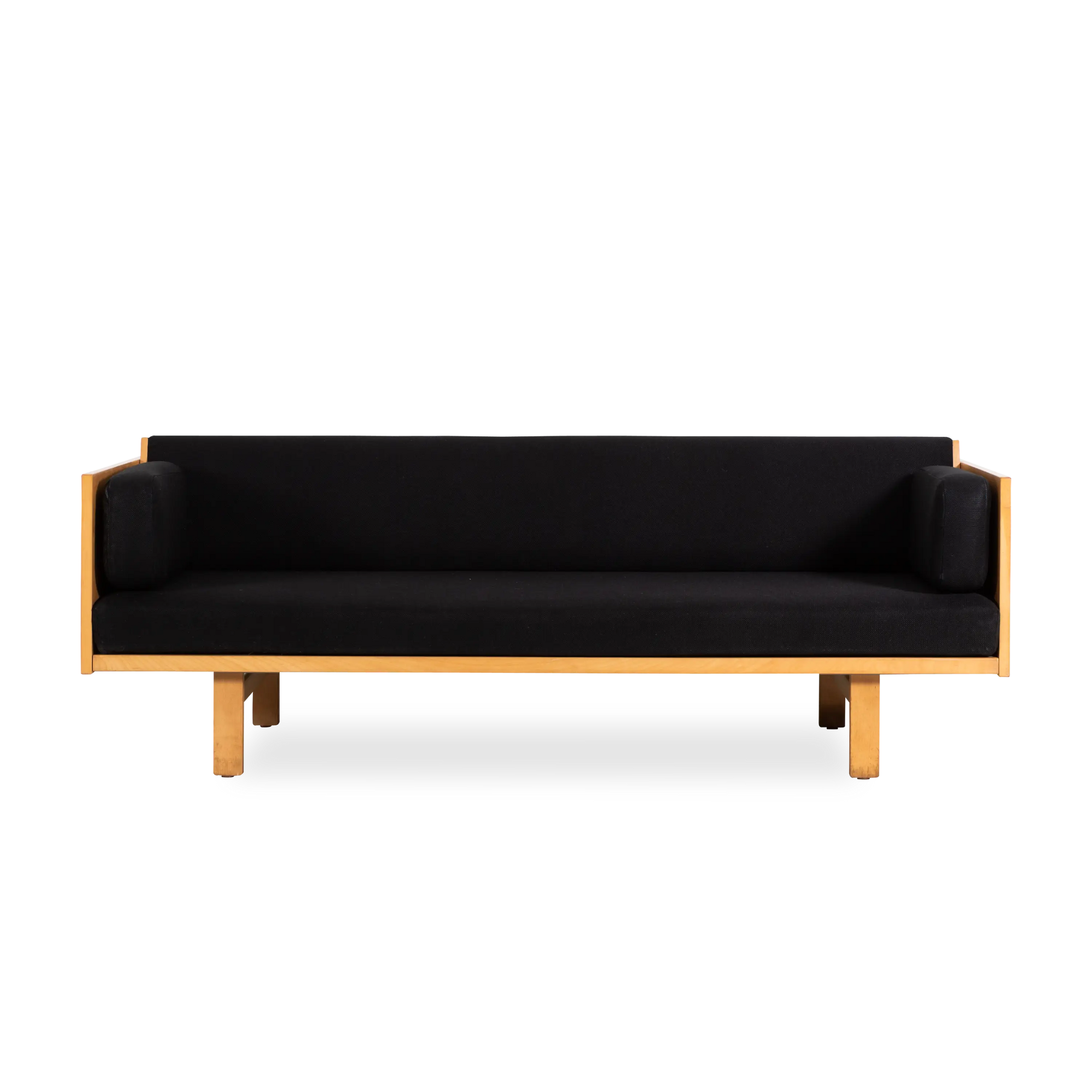 Originally made for use in dormitory rooms, this vintage GE-259 Sofa Bed was designed by Hans Wegner and manufactured by GETAMA , circa 1950s.
