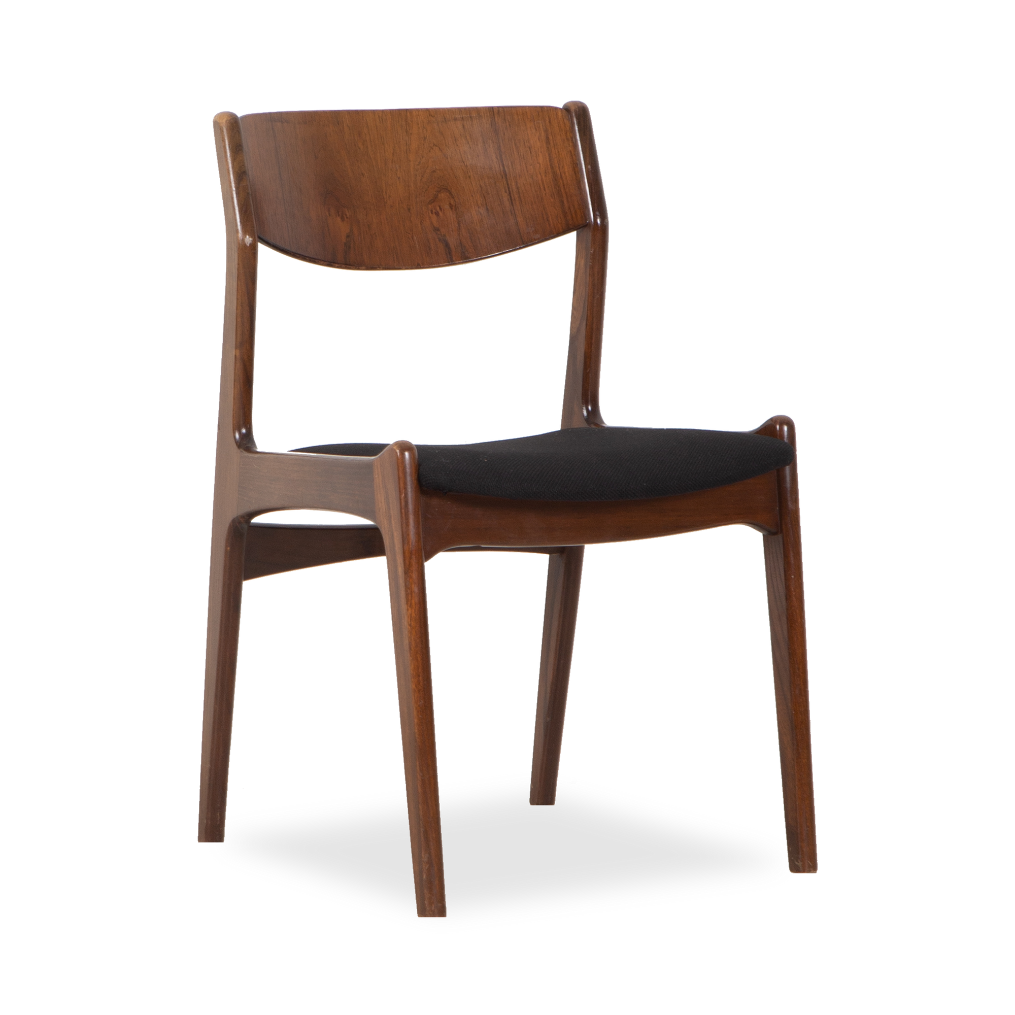 A great example of Scandinavian design and carpentry of the mid-century, this vintage chair was manufactured in Denmark, circa 1960s.