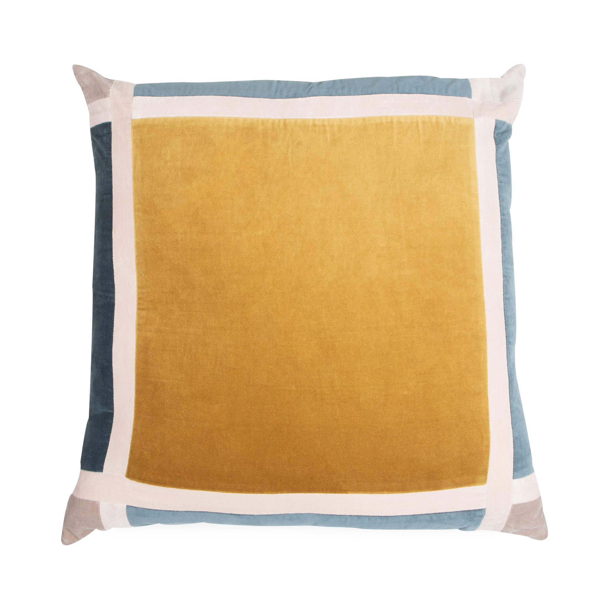 Defined by its textural opulence and interposed border, the Velvet Border Pillow provides a vibrant expression of colour that can elevate any living area it resides in.