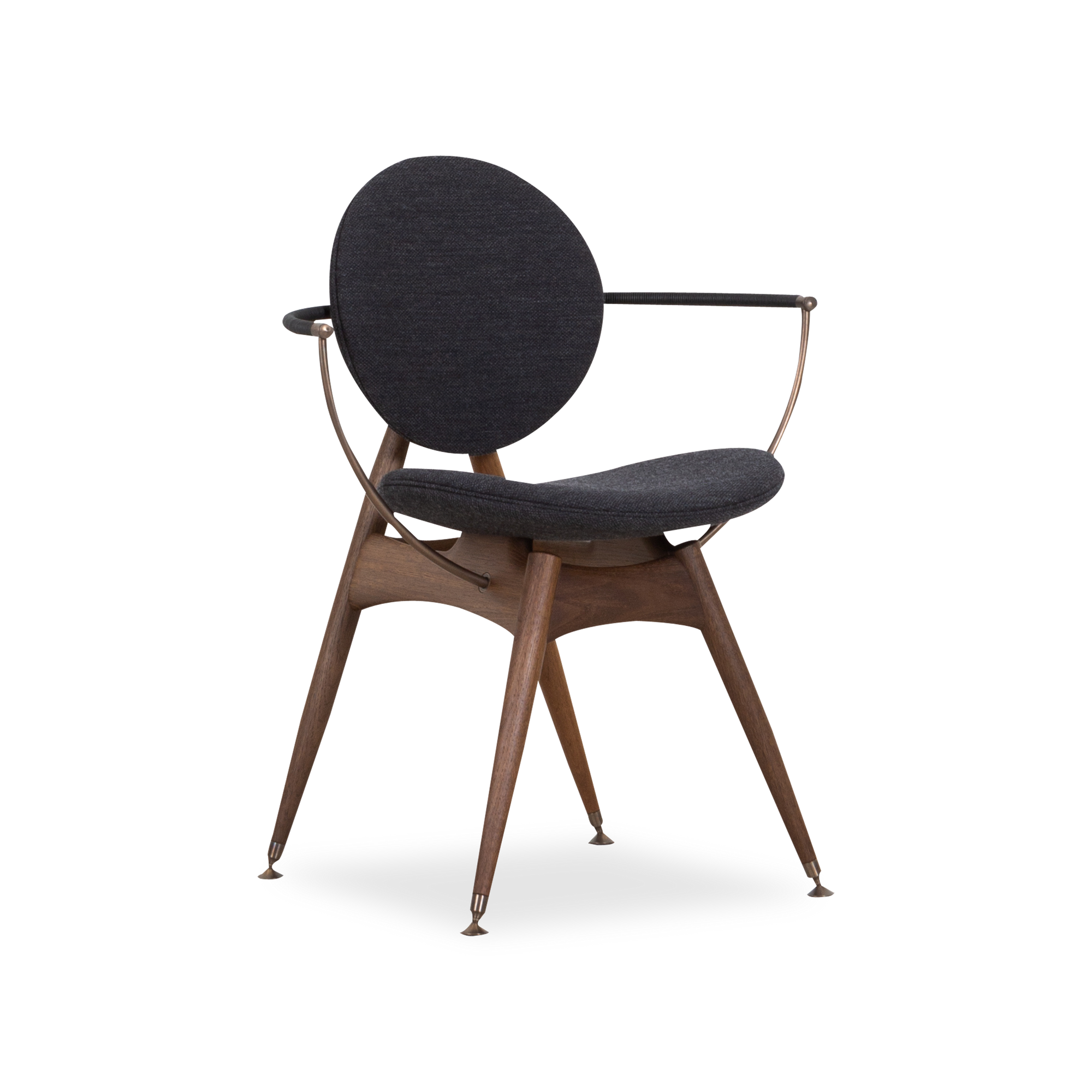 Inspired by the graceful arcs and inviting curves in the ‘perfect geometry' of the circle, the Circle Dining Armchair is a practical object d'art.