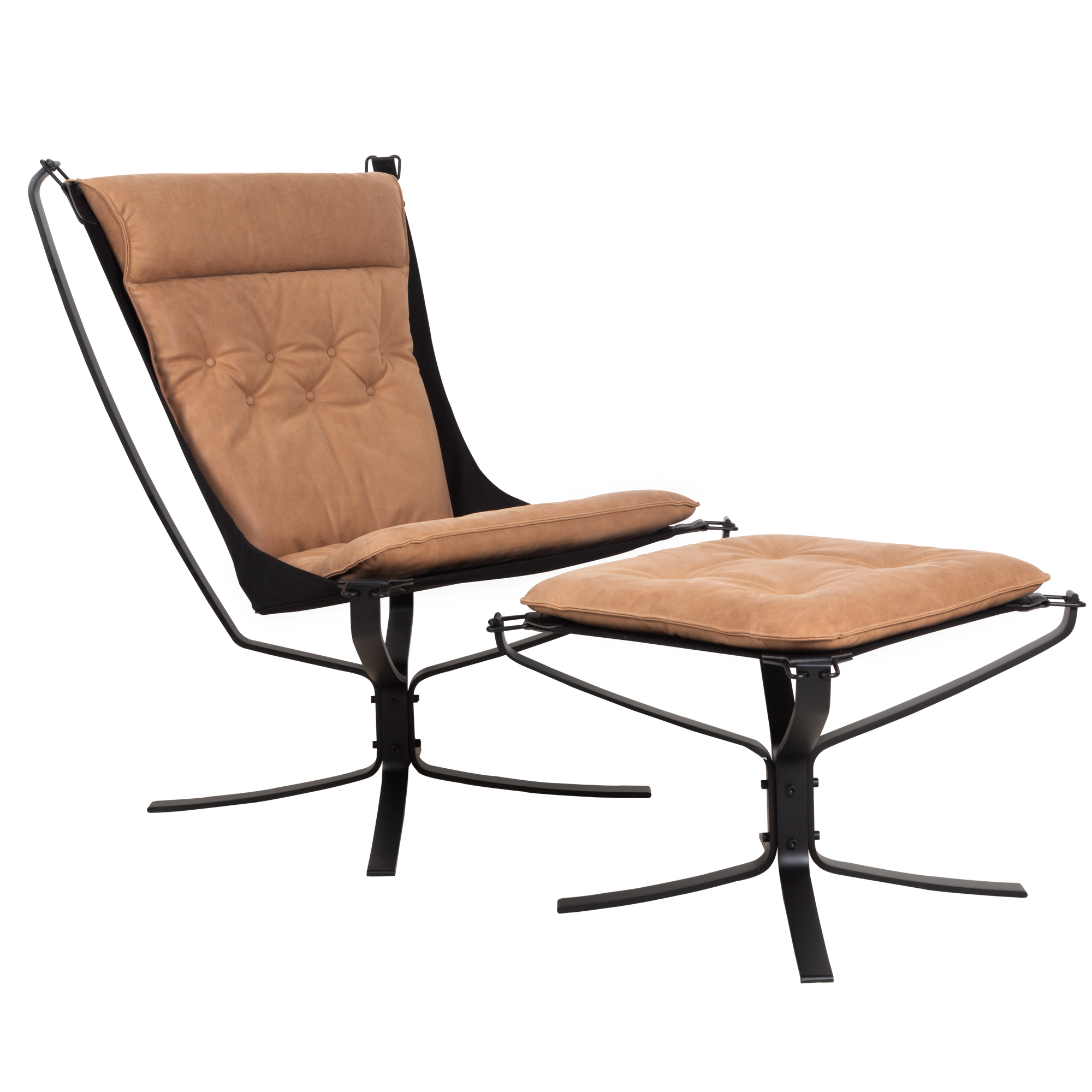 An icon of Norwegian design, the Falcon Chair and Ottoman showcases clean lines and an industrial edge.