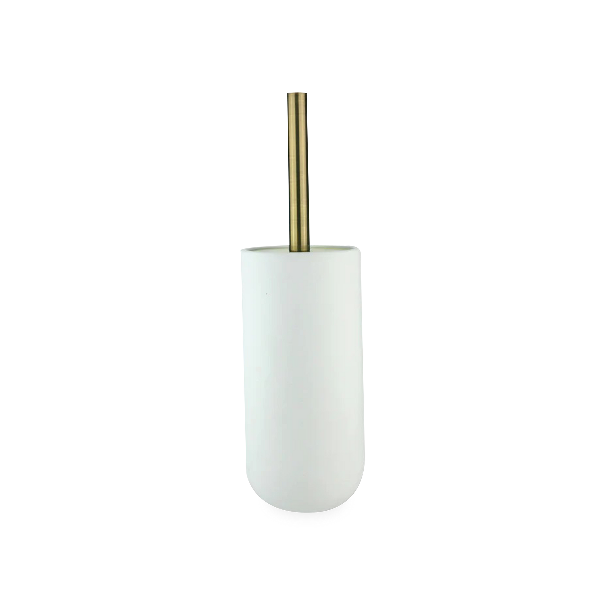 Using soft and organic forms, the Ceramic Rubber Toilet Brush is made of ceramics coated with a luxurious white rubber finish along with an antiqued gold finished handle.