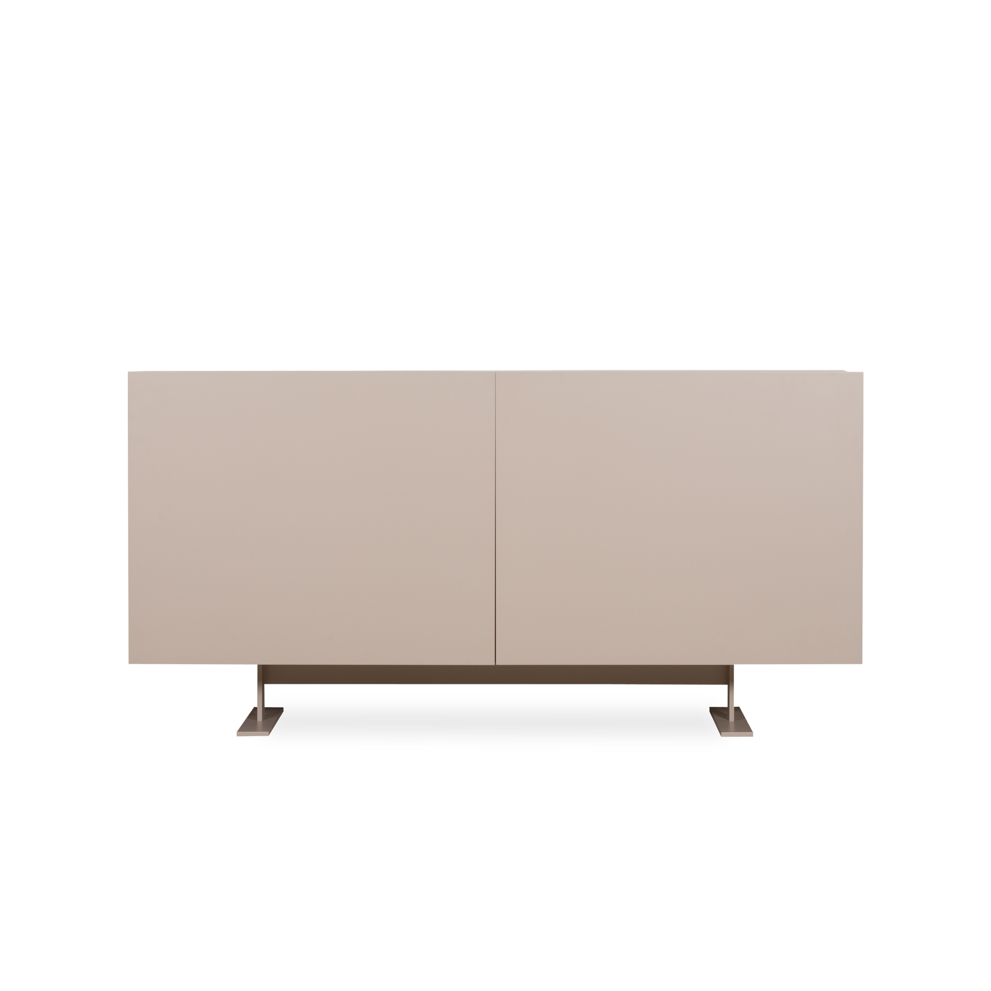 Designed by Giulio Cappellini, the Luxor Sideboard showcases a sleek and glossy finish, with a matte lacquered metal base harmonizing seamlessly with the cabinet's overall aestheti