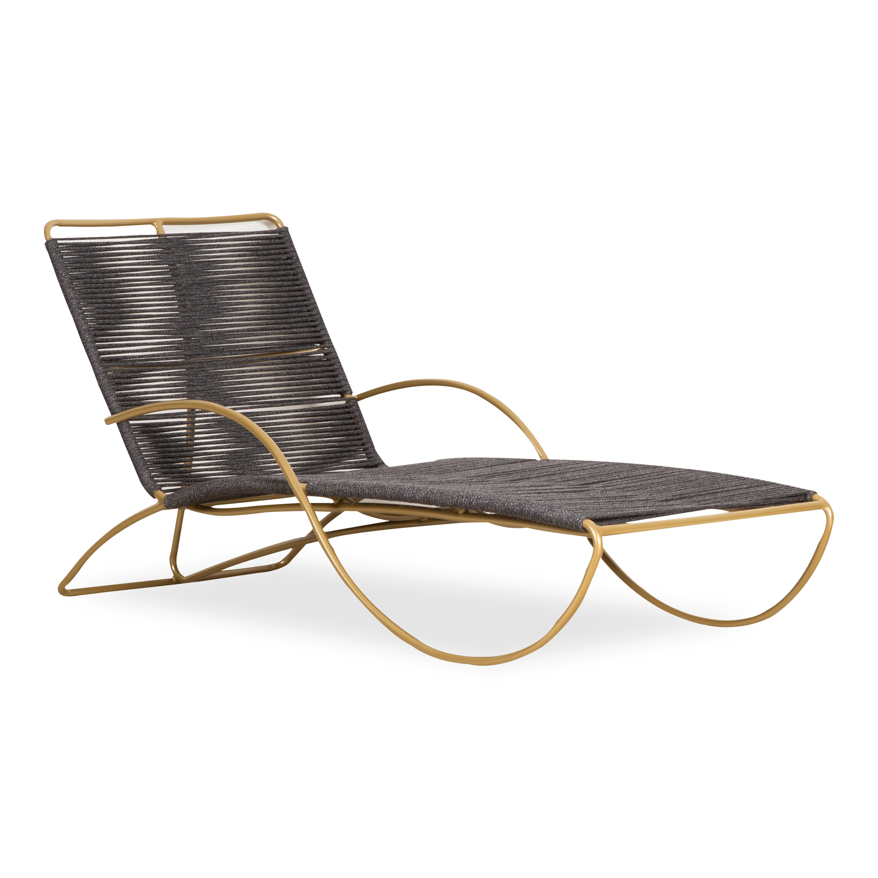 A free flowing frame design and statement rope details define the Walter Lamb Aluminum Contoured Chaise.