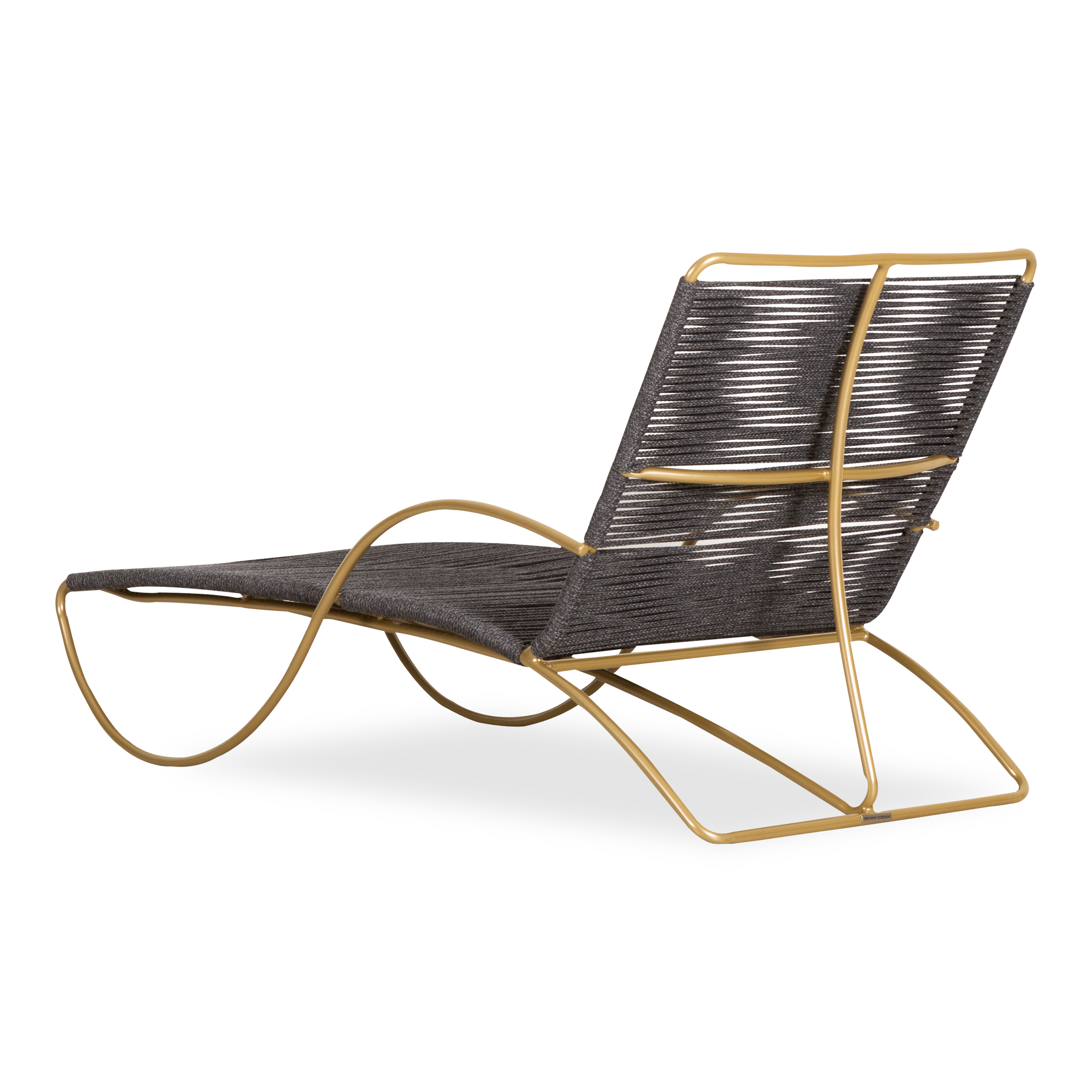 A free flowing frame design and statement rope details define the Walter Lamb Aluminum Contoured Chaise.