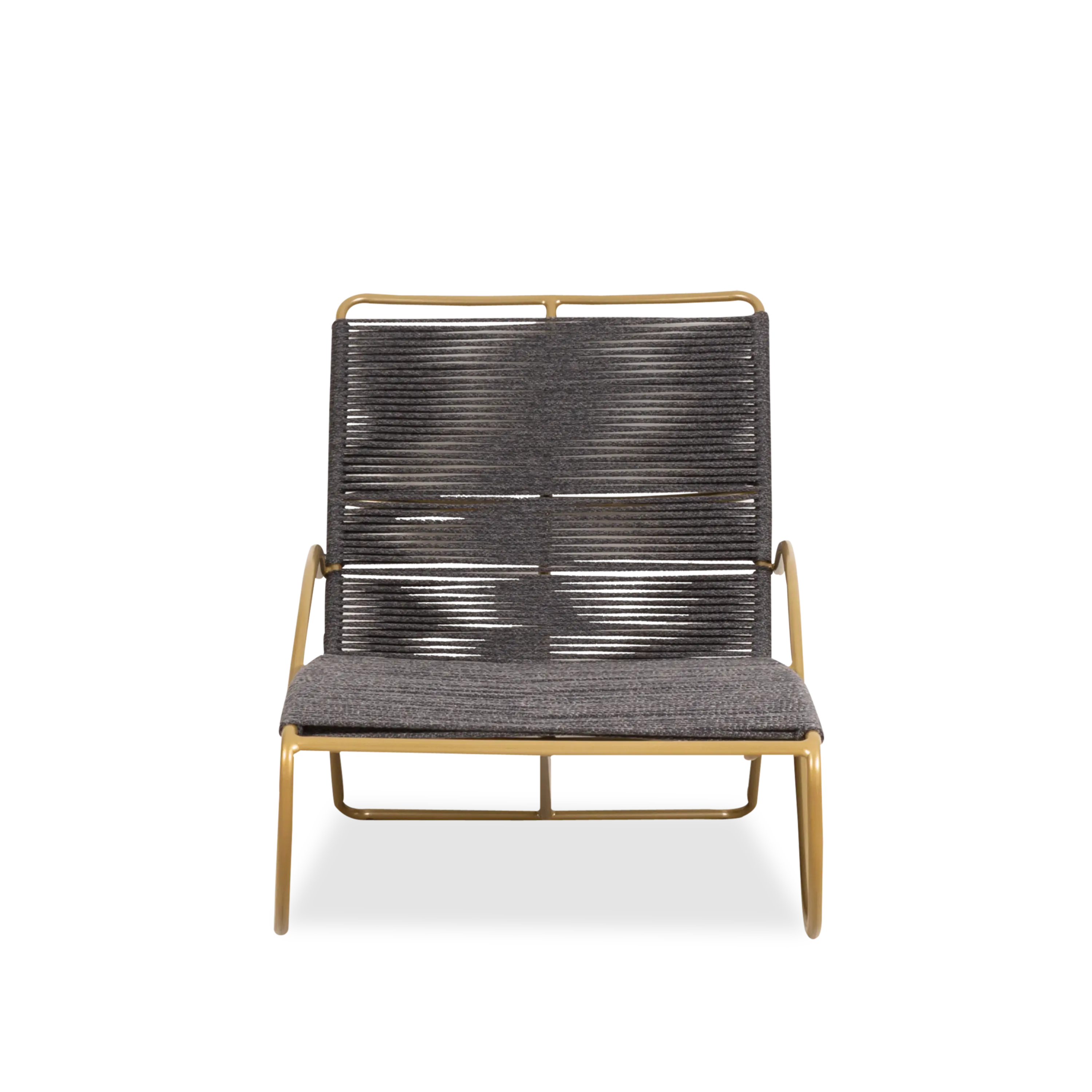 A free flowing frame design and statement rope details define the Walter Lamb Aluminum Contoured Chaise.