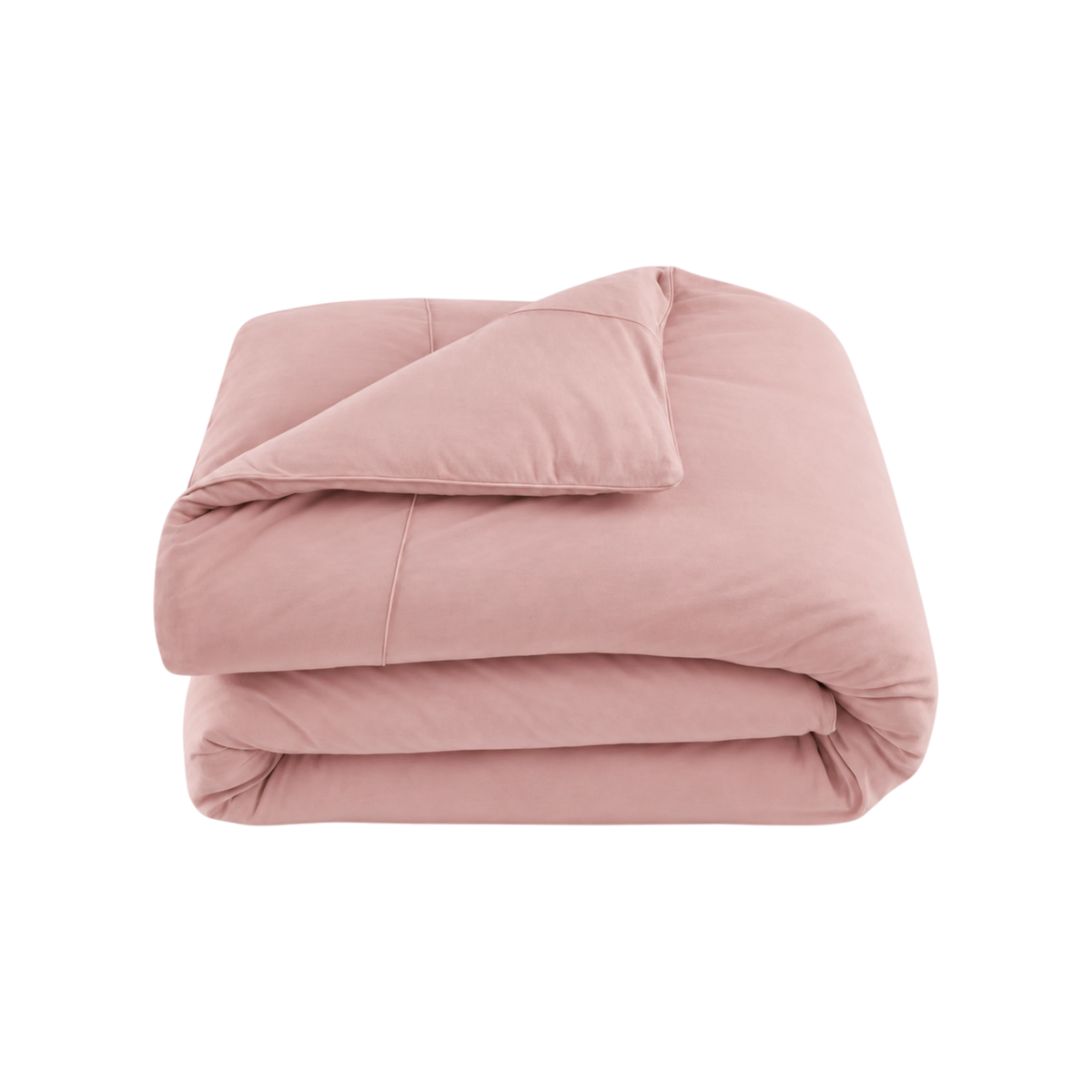 Merino Duvet Cover King Rose, folded merino wool and bamboo jersey duvet cover with soft drape, tailored stitching and self-fabric piping.