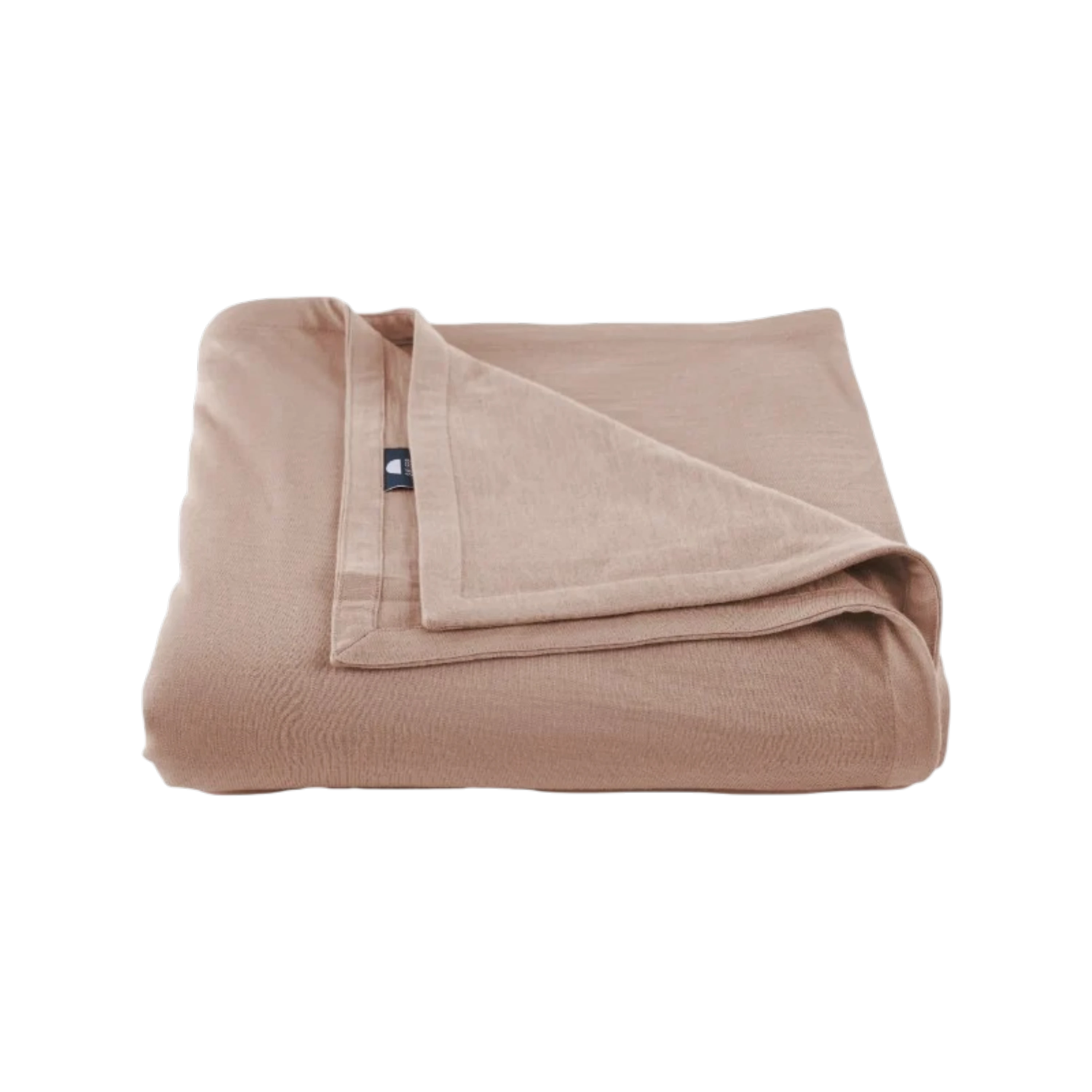Merino Flat Sheet Queen in Rose Merino Jersey, folded to show the soft drape, double-layered top edge and stitched finish.