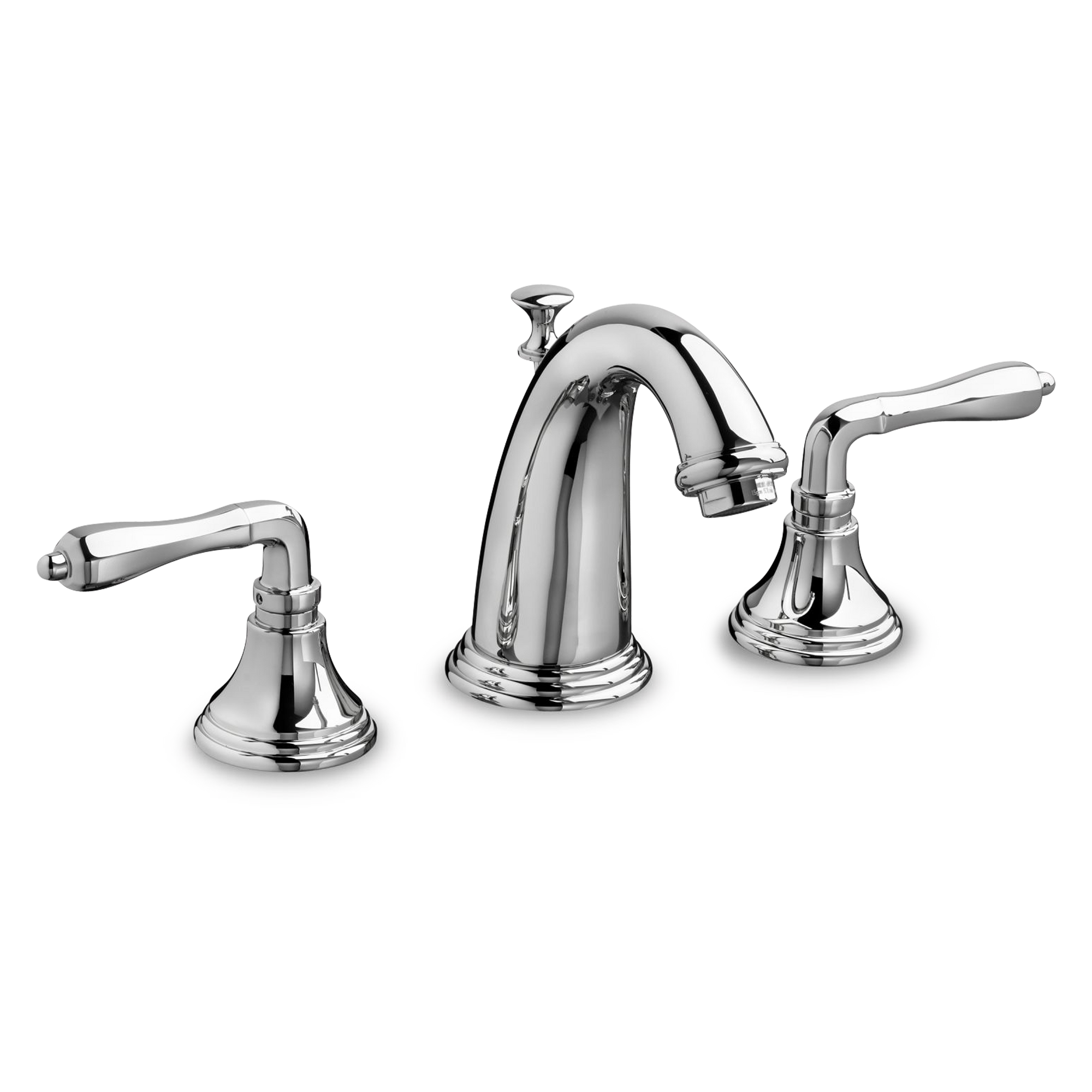 The Ashbee L Faucet  stunning and classically inspired widespread basin faucet with two metal lever handles.