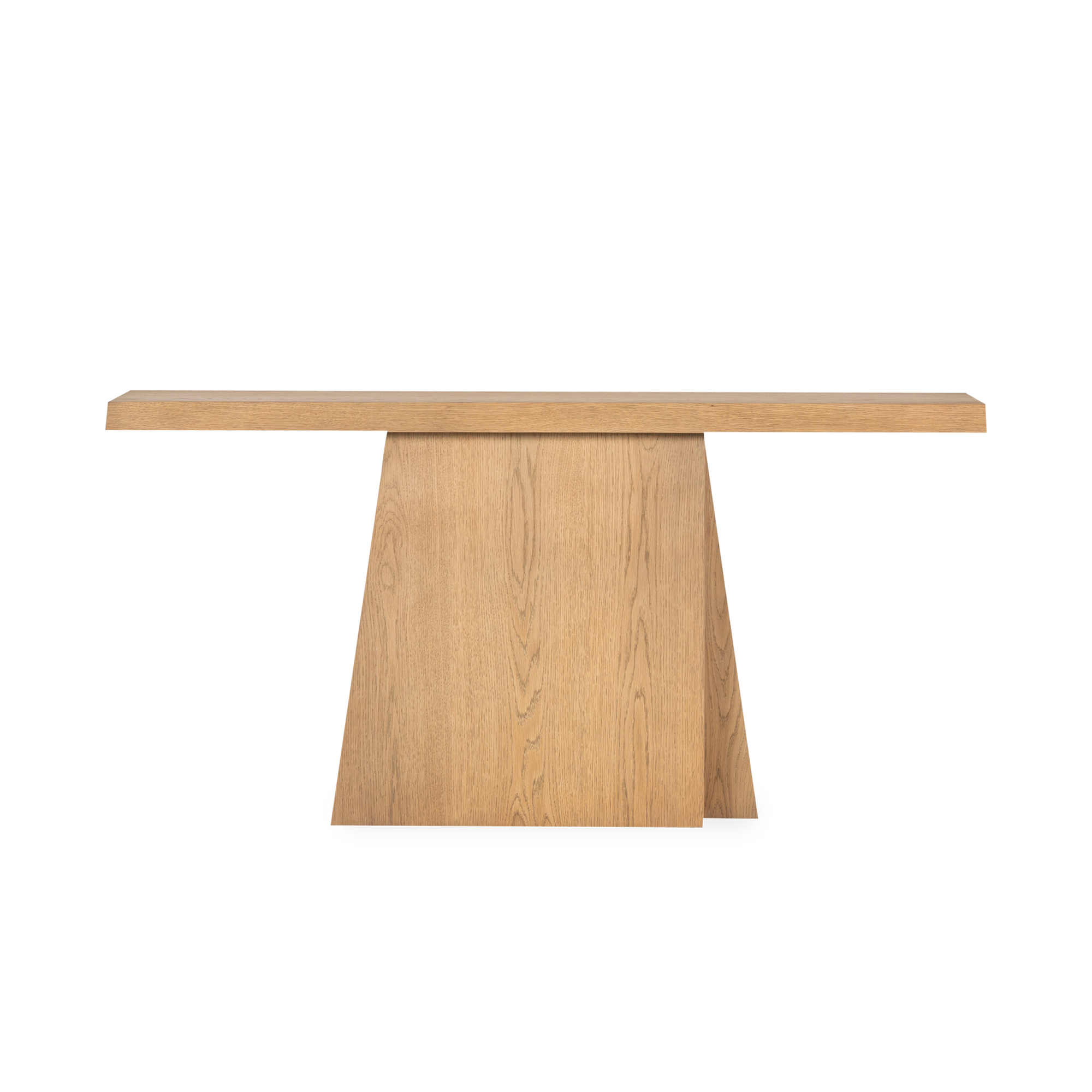 The Oblique Console Table draws inspiration from the raw power and geometric precision of 1960s Brutalist architecture.