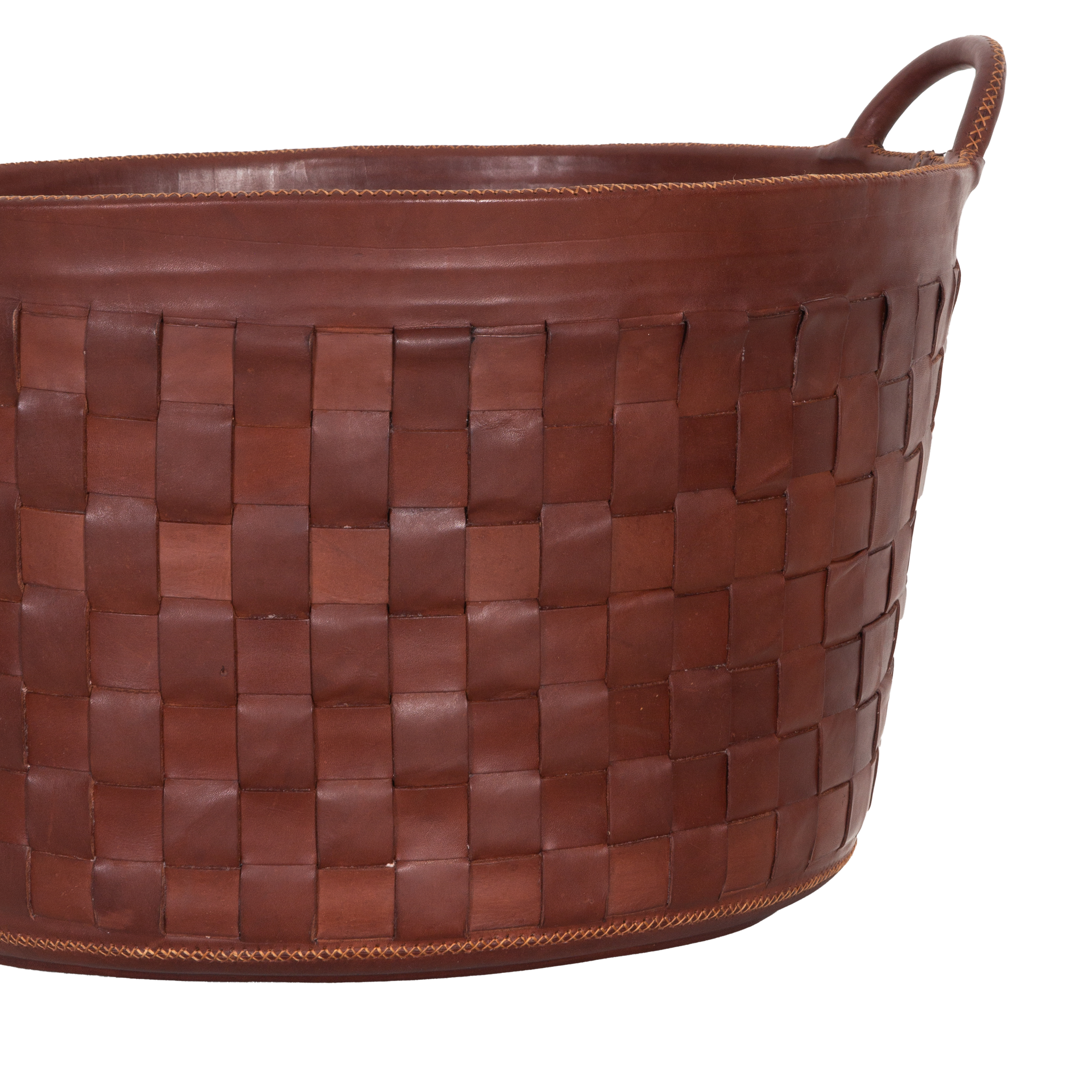 Braided Leather Basket