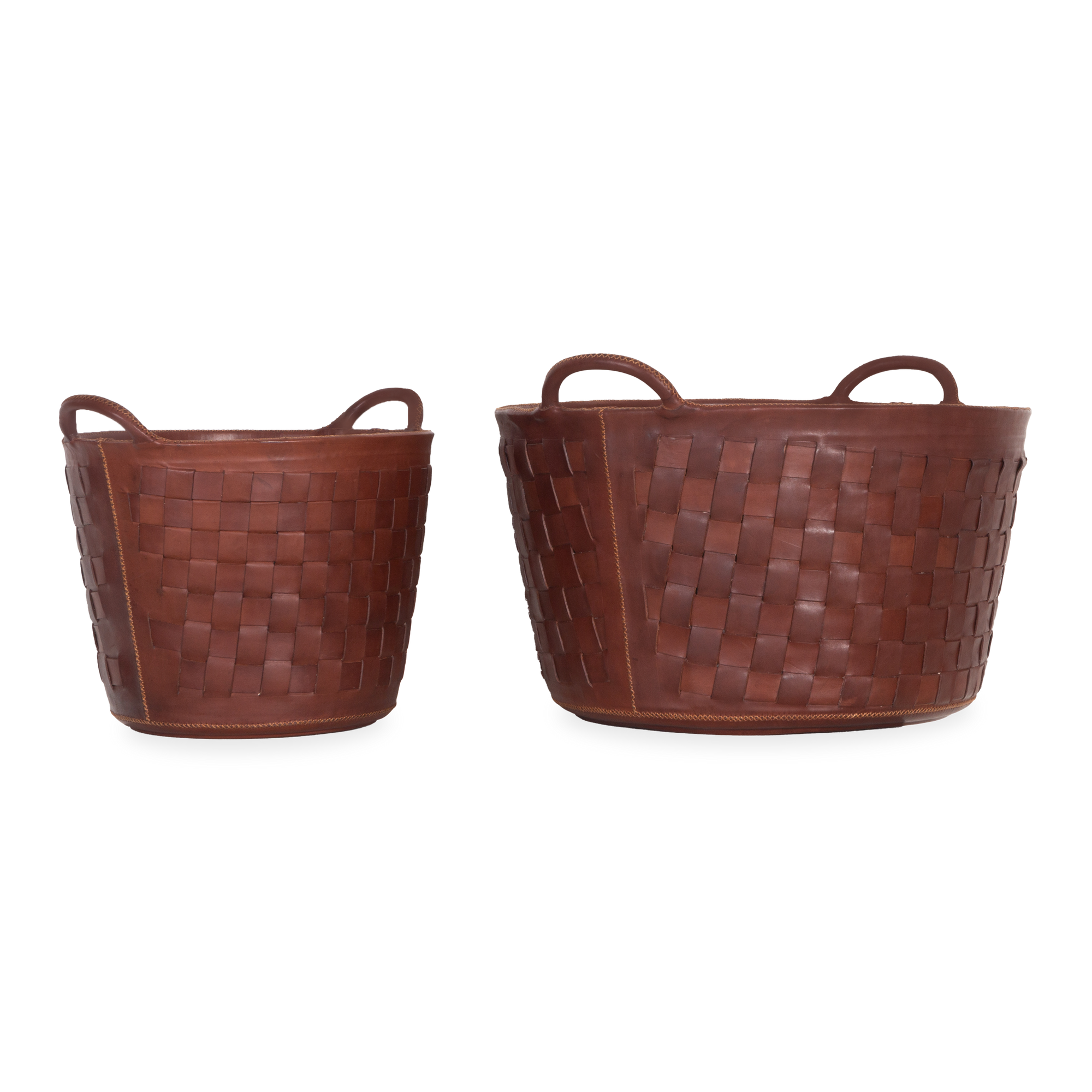 Braided Leather Basket
