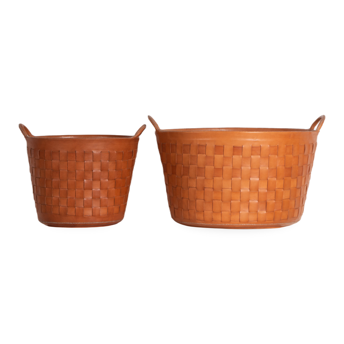 Braided Leather Basket