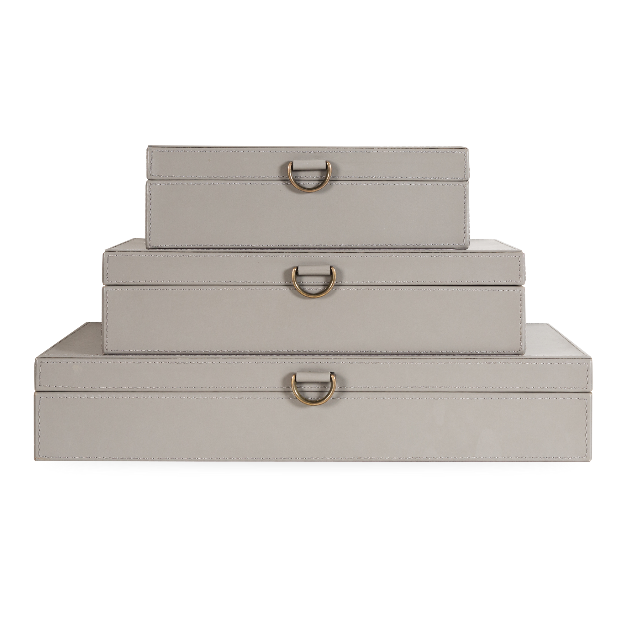 Elegant and cleanly designed, The Marbled Leather Box is covered in lightly textured grey leather and lined with luxurious suede.