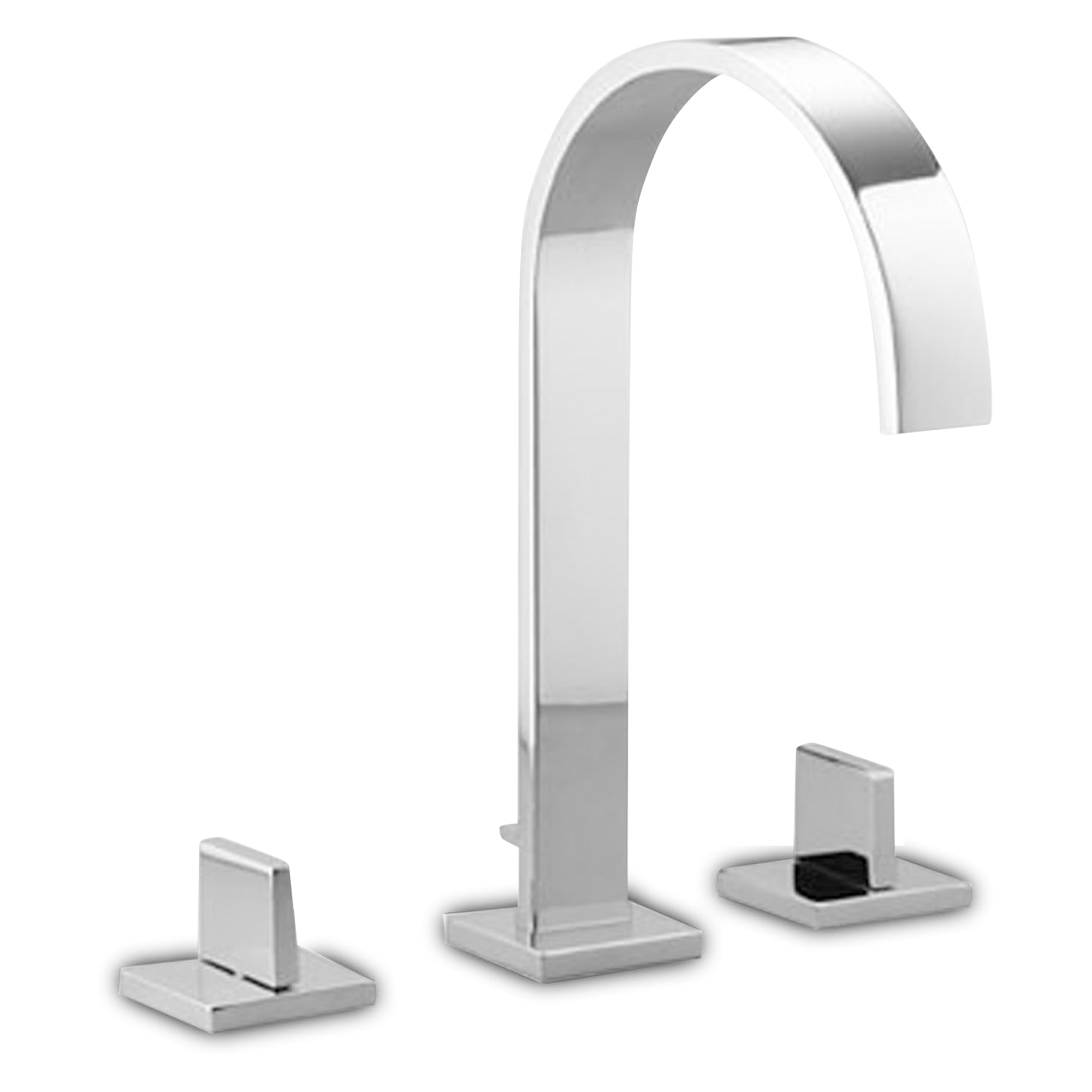 Widespread basin faucet with two handles.